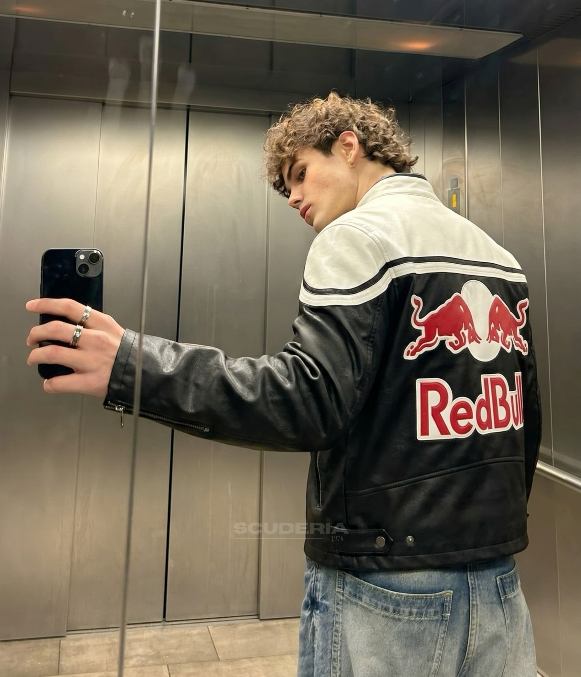 Red Bull Racing Leather Jacket - White Edition
