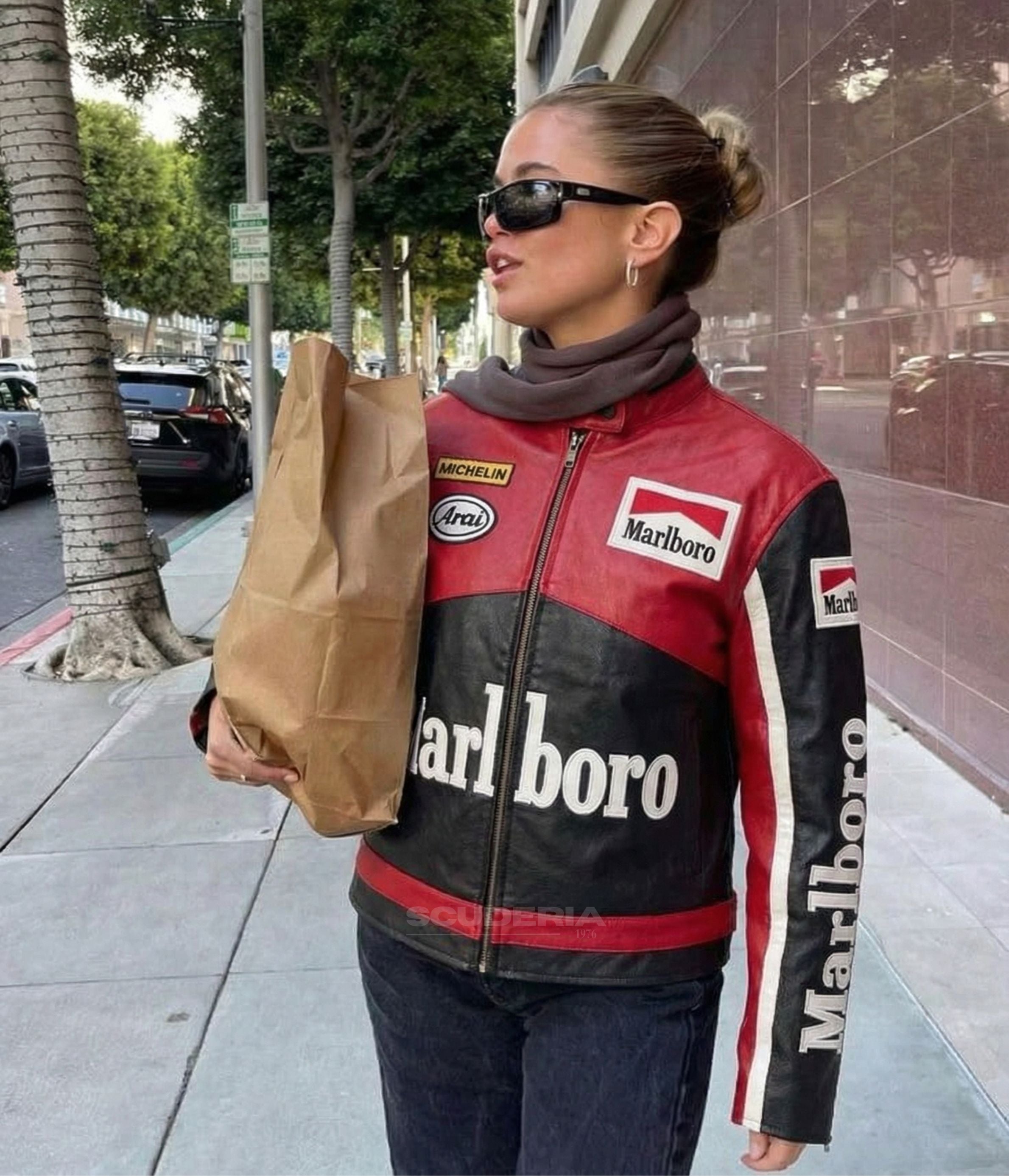 Marlboro Racing Leather Jacket - Black Edition