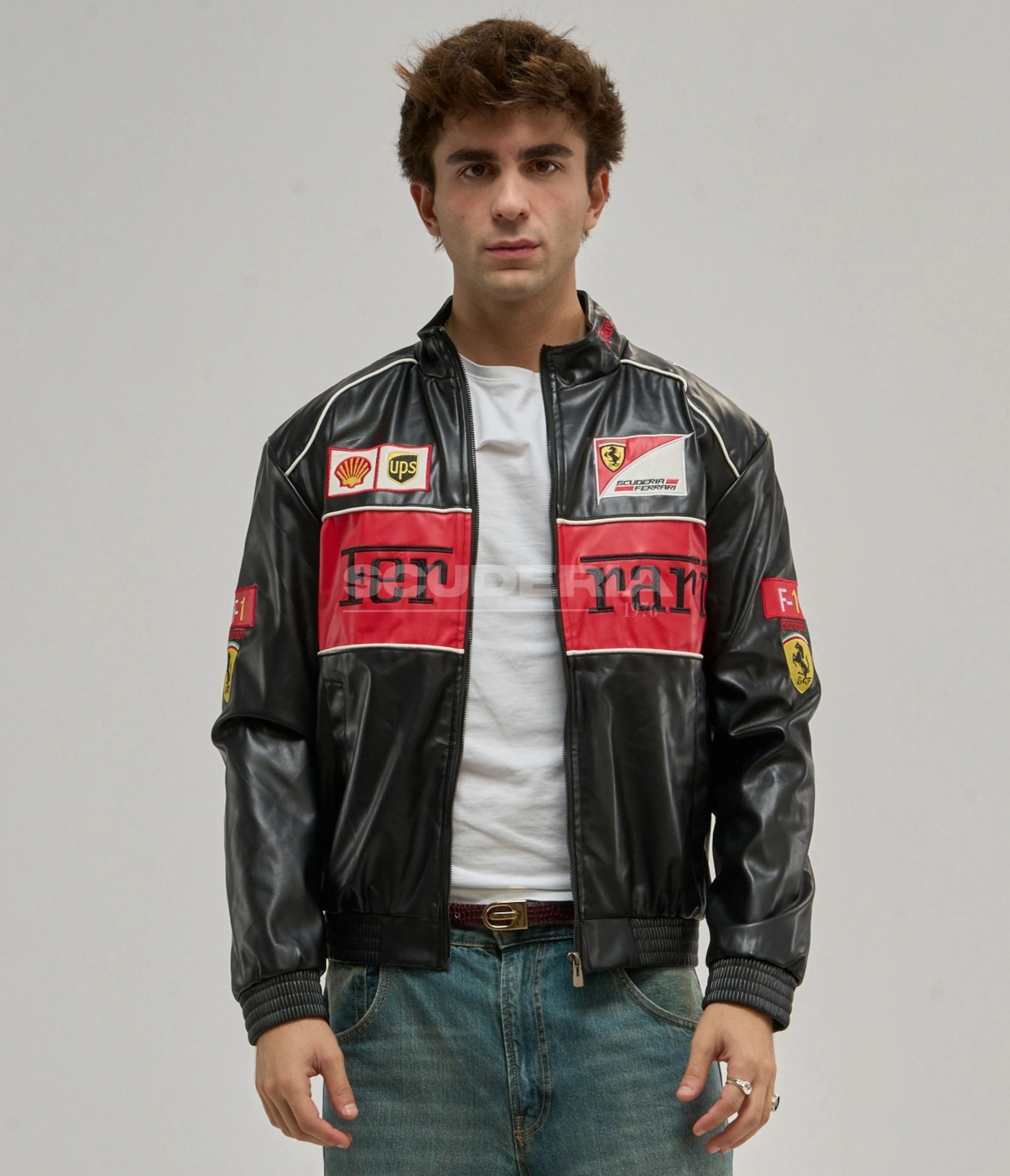 Ferrari F1 Vintage Leather Jacket - Red Edition