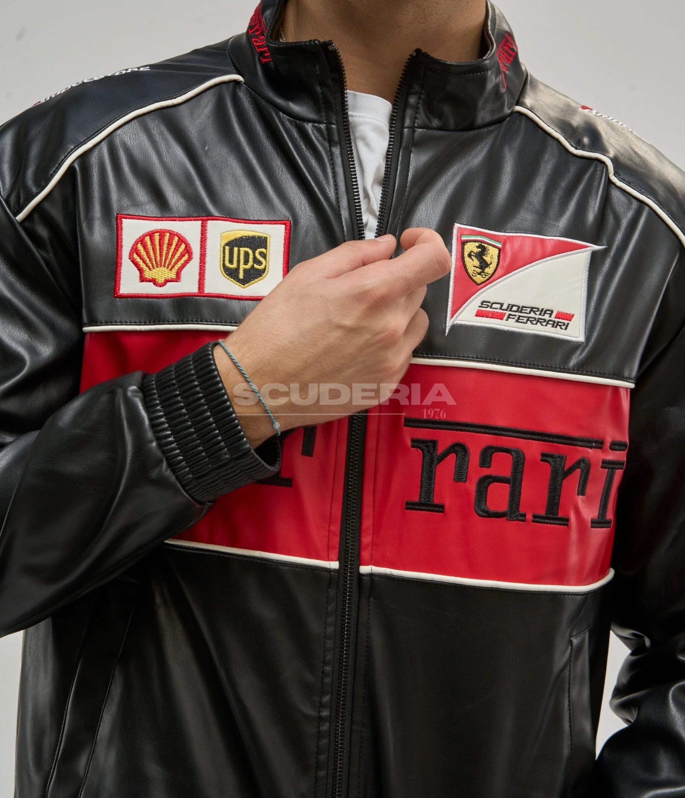Ferrari F1 Vintage Leather Jacket - Red Edition