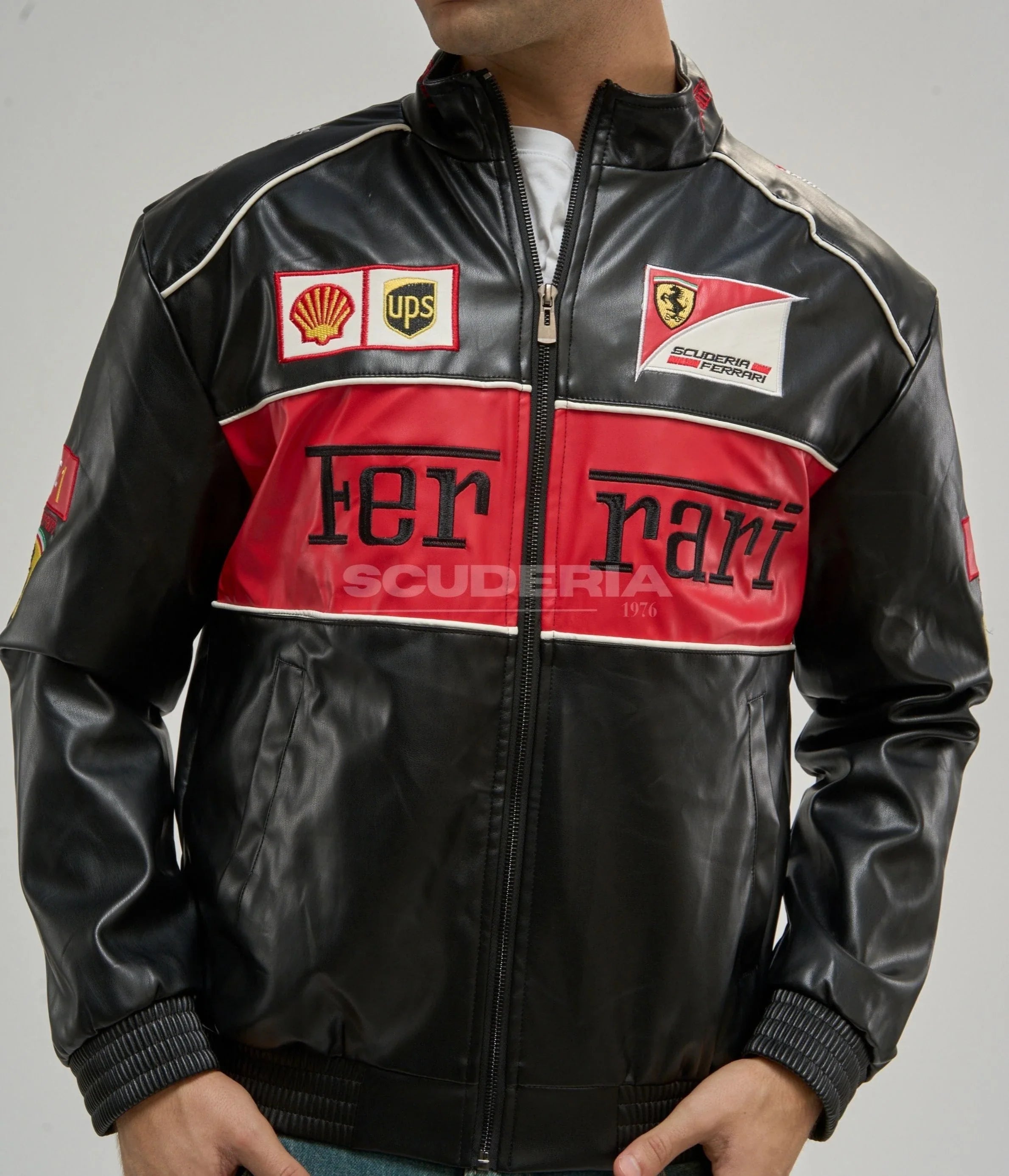 Ferrari F1 Vintage Leather Jacket - Red Edition