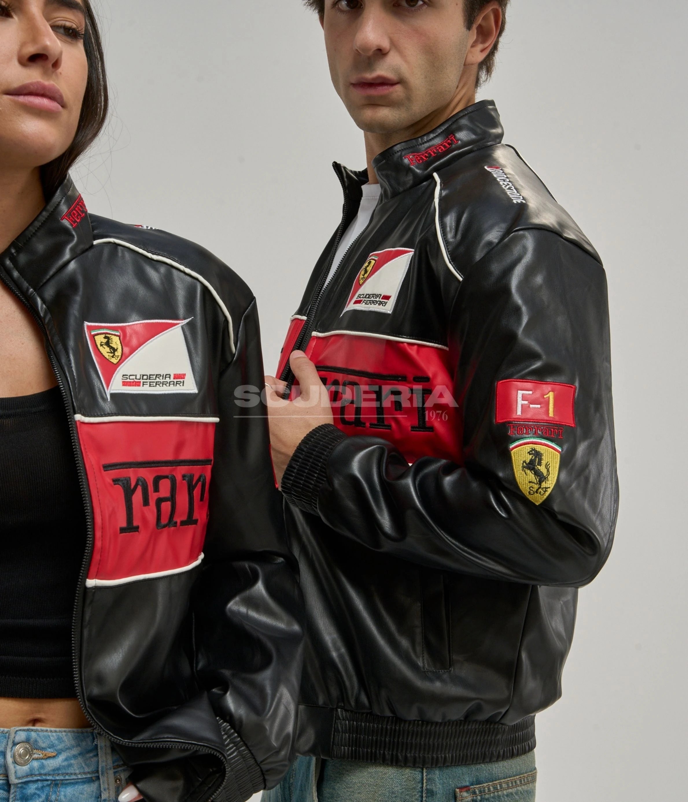 Ferrari F1 Vintage Leather Jacket - Red Edition
