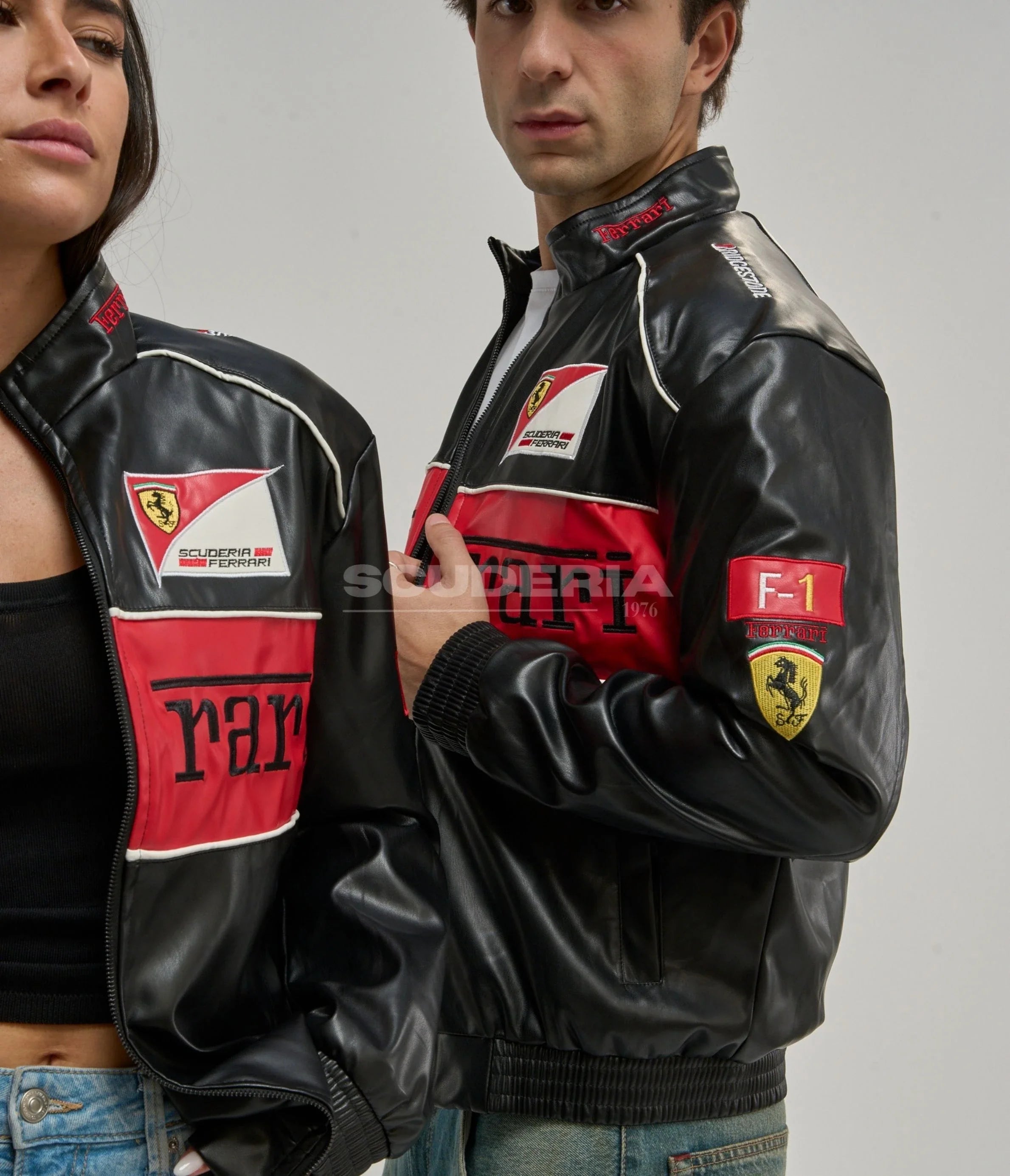 Ferrari F1 Vintage Leather Jacket - Red Edition