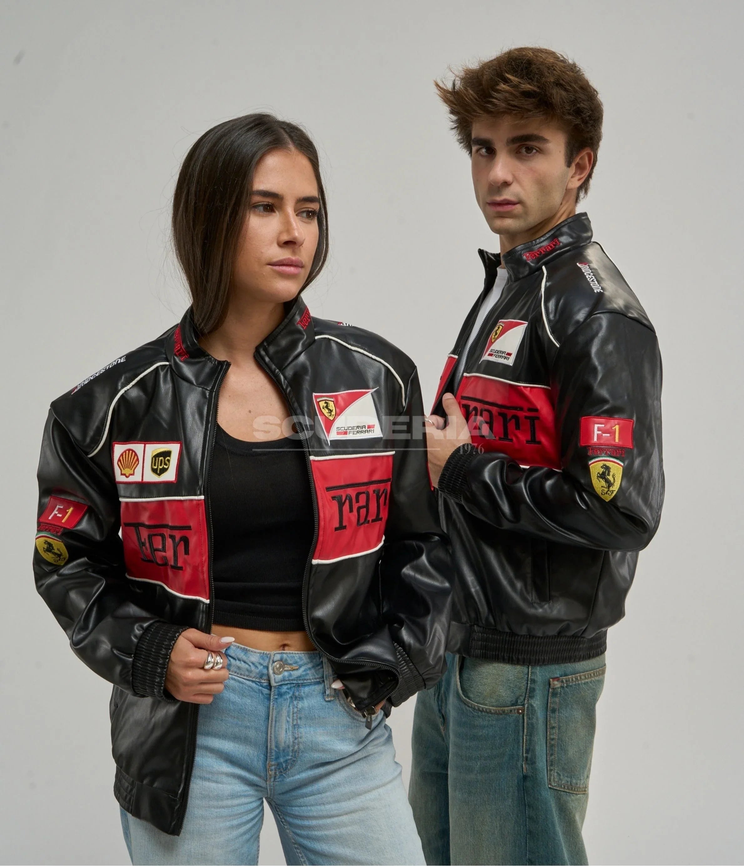 Ferrari F1 Vintage Leather Jacket - Red Edition