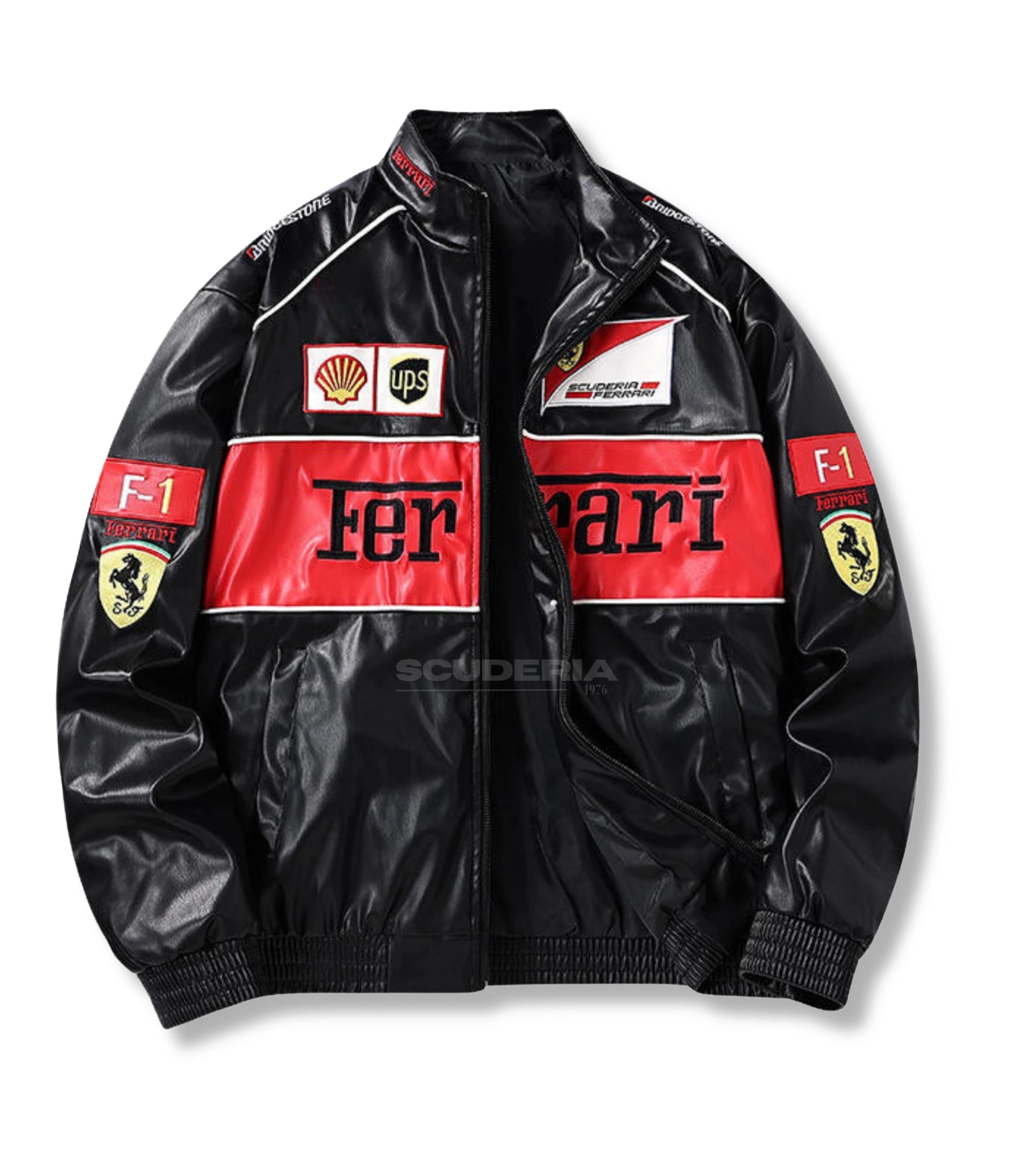 Ferrari F1 Vintage Leather Jacket - Red Edition