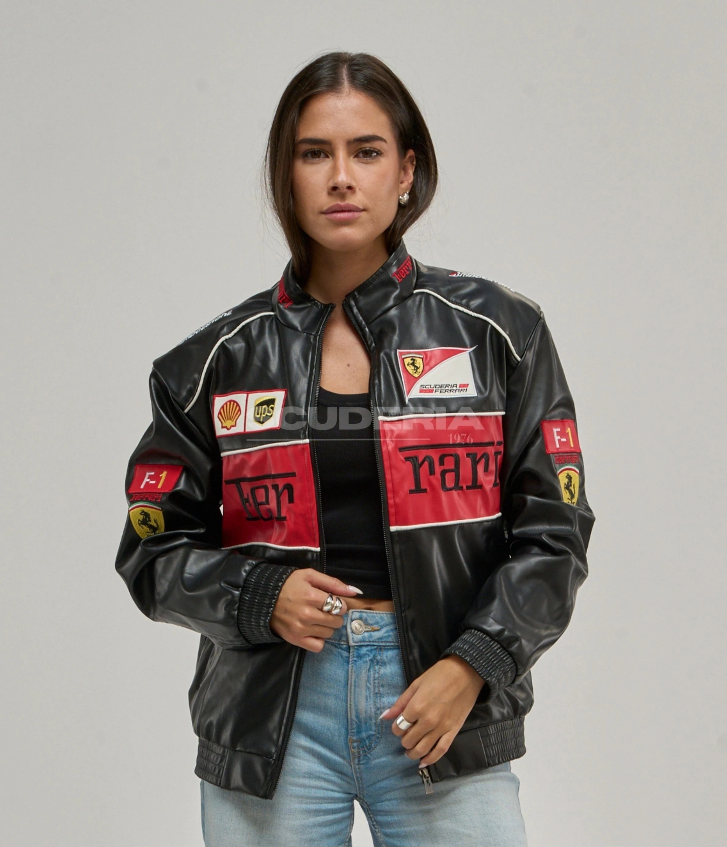 Ferrari F1 Vintage Leather Jacket - Red Edition