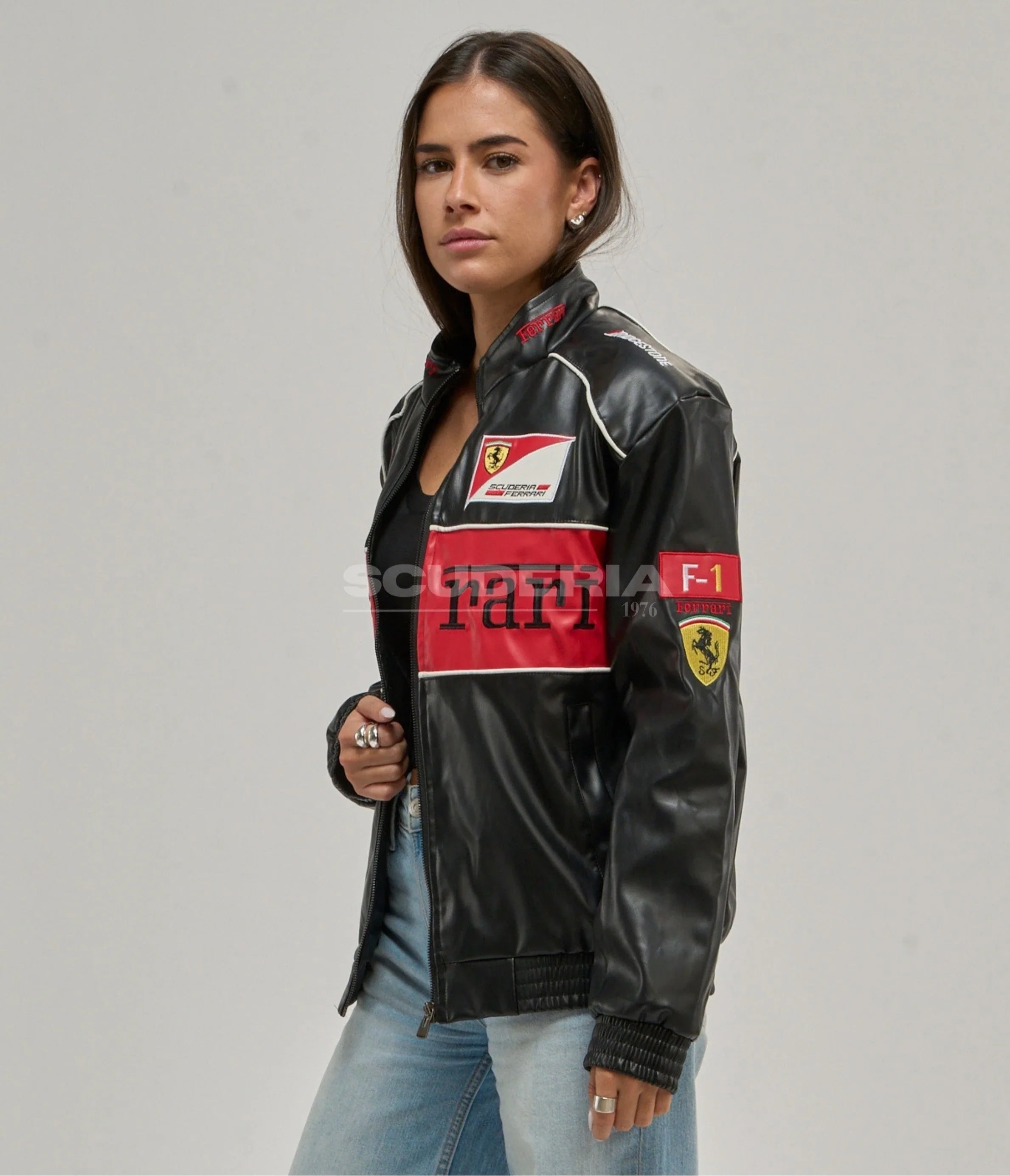 Ferrari F1 Vintage Leather Jacket - Red Edition