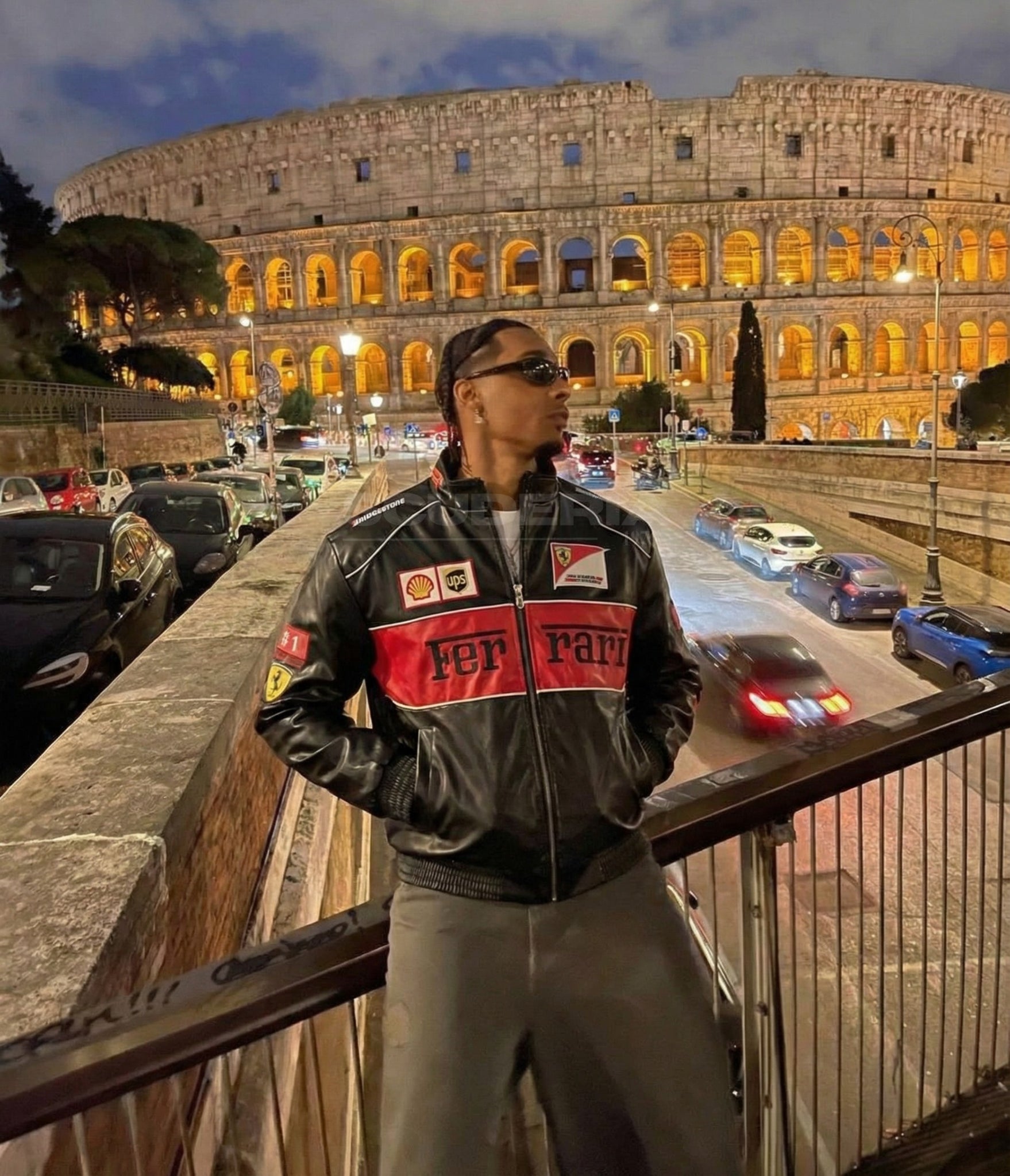 ferrari f1 vintage leather jacket red edition mens urban outfit motorsport racing jacket