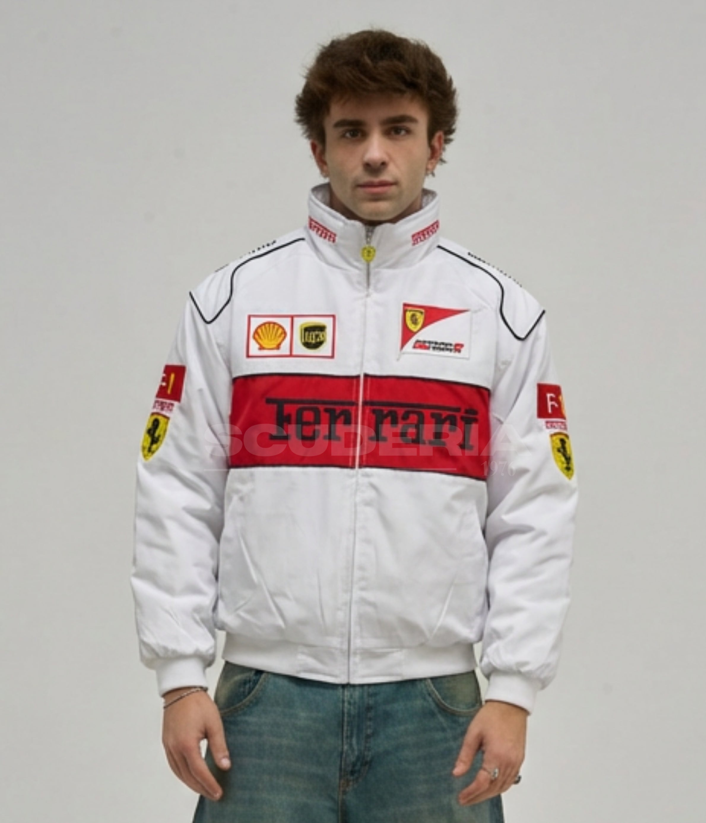 Ferrari F1 Vintage Racing Jacket - White Edition