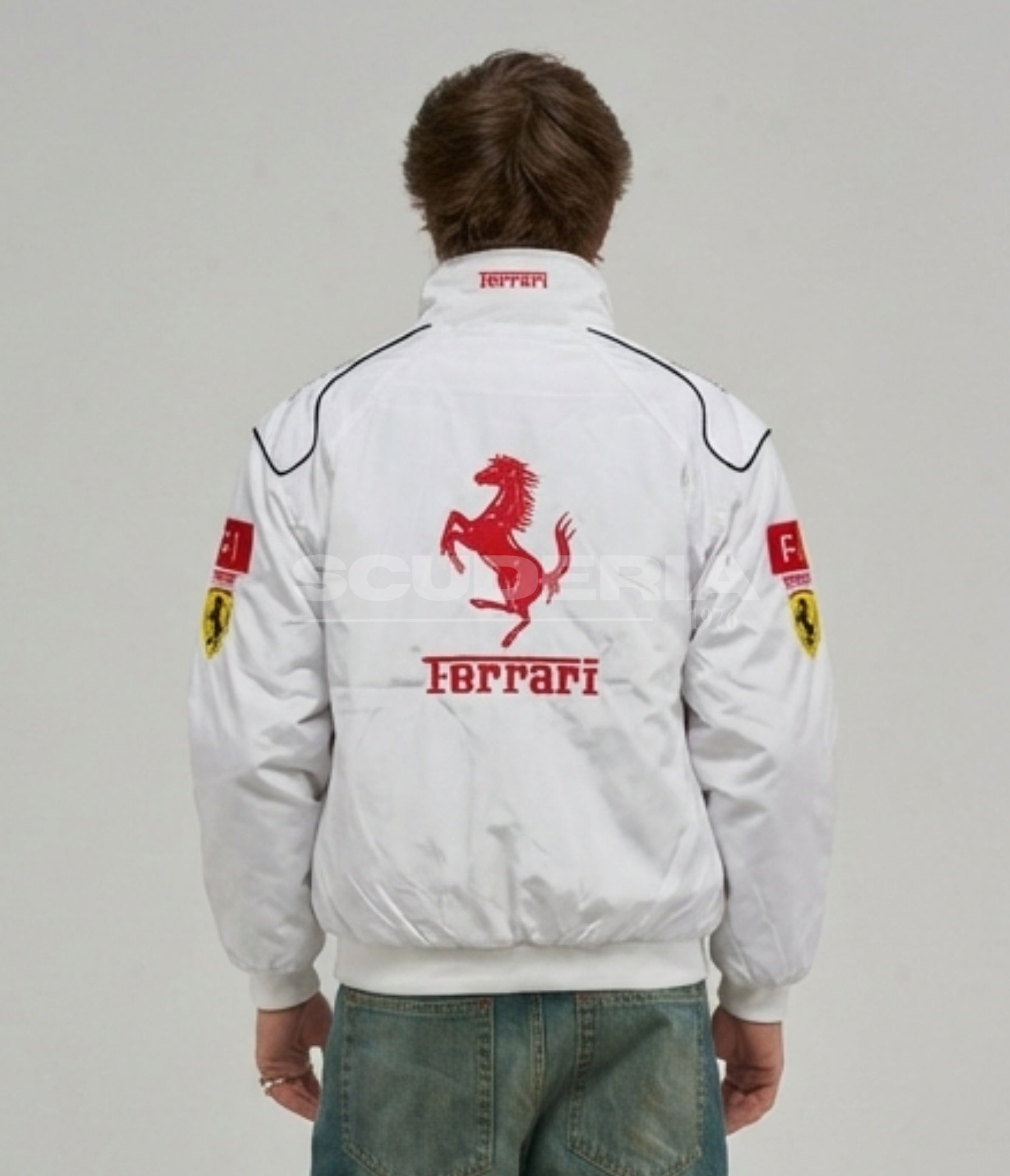 Ferrari F1 Vintage Racing Jacket - White Edition
