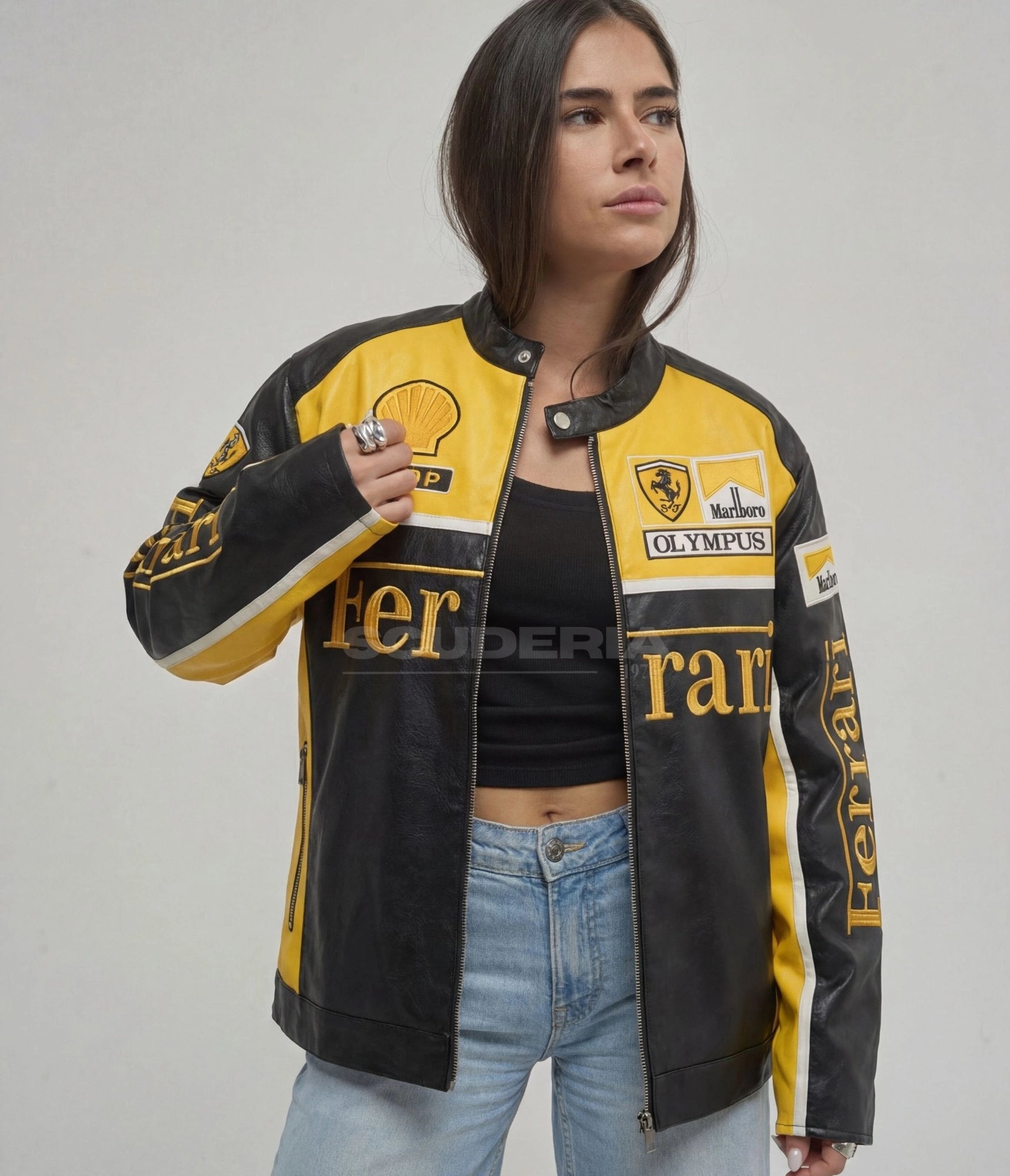 Ferrari Olympus Leather Jacket - Yellow Edition