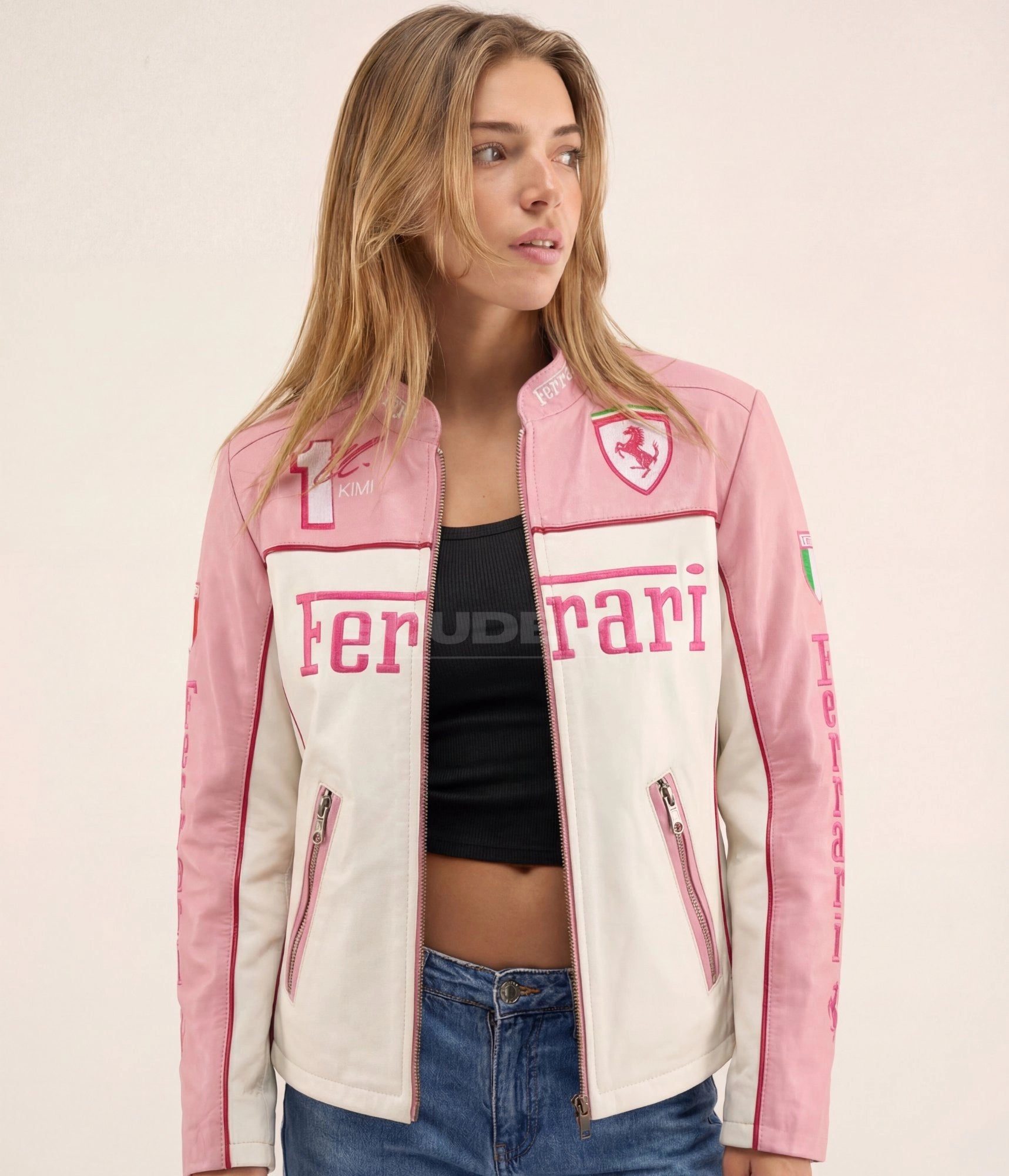 Ferrari Vintage Leather Jacket - Pink Edition