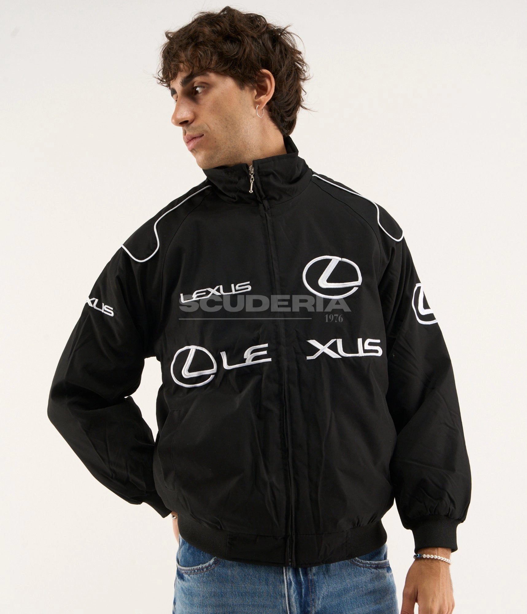 Lexus Racing Jacket Black Front View Men Motorsport