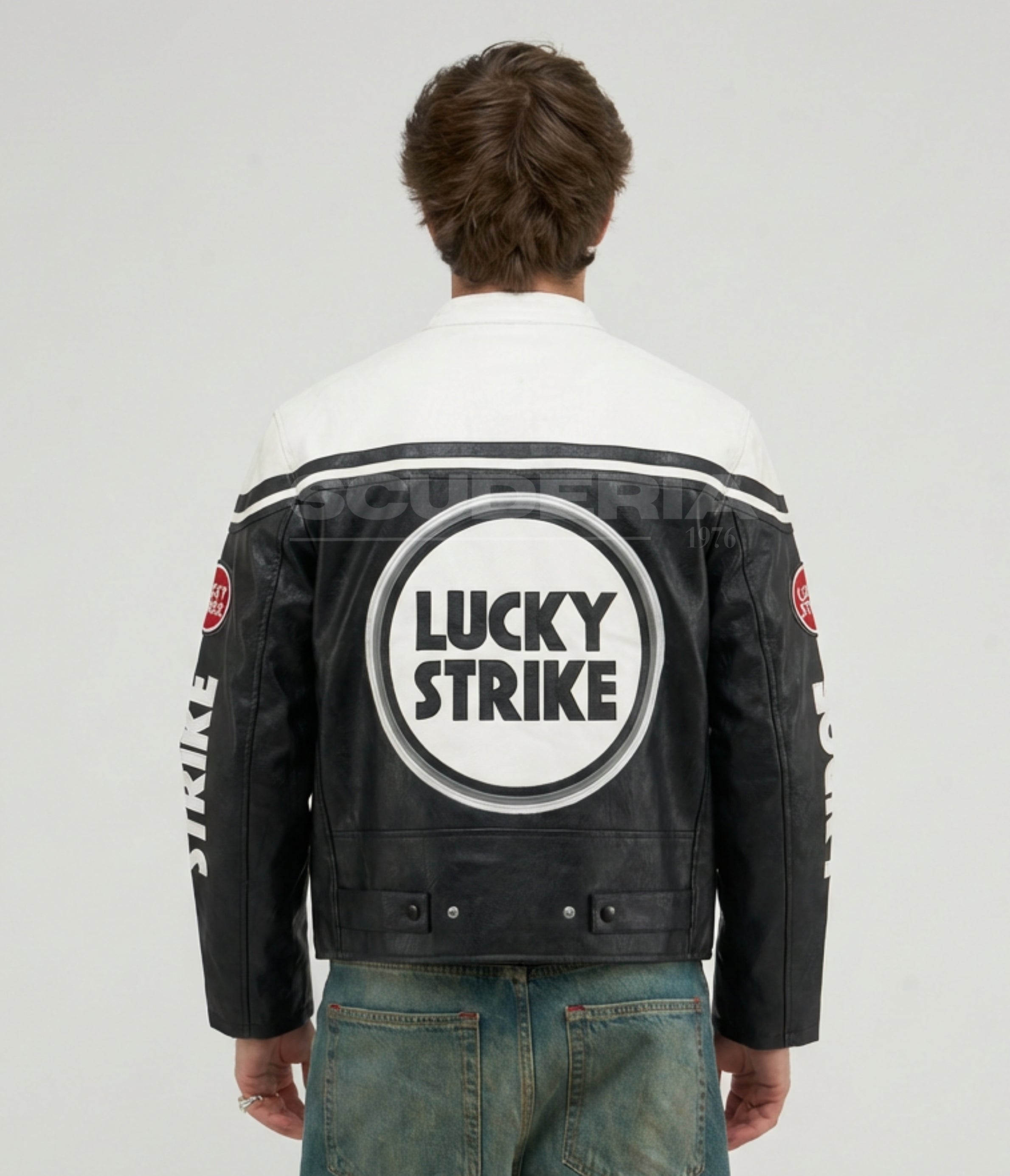 Lucky Strike Leather Jacket - White Edition
