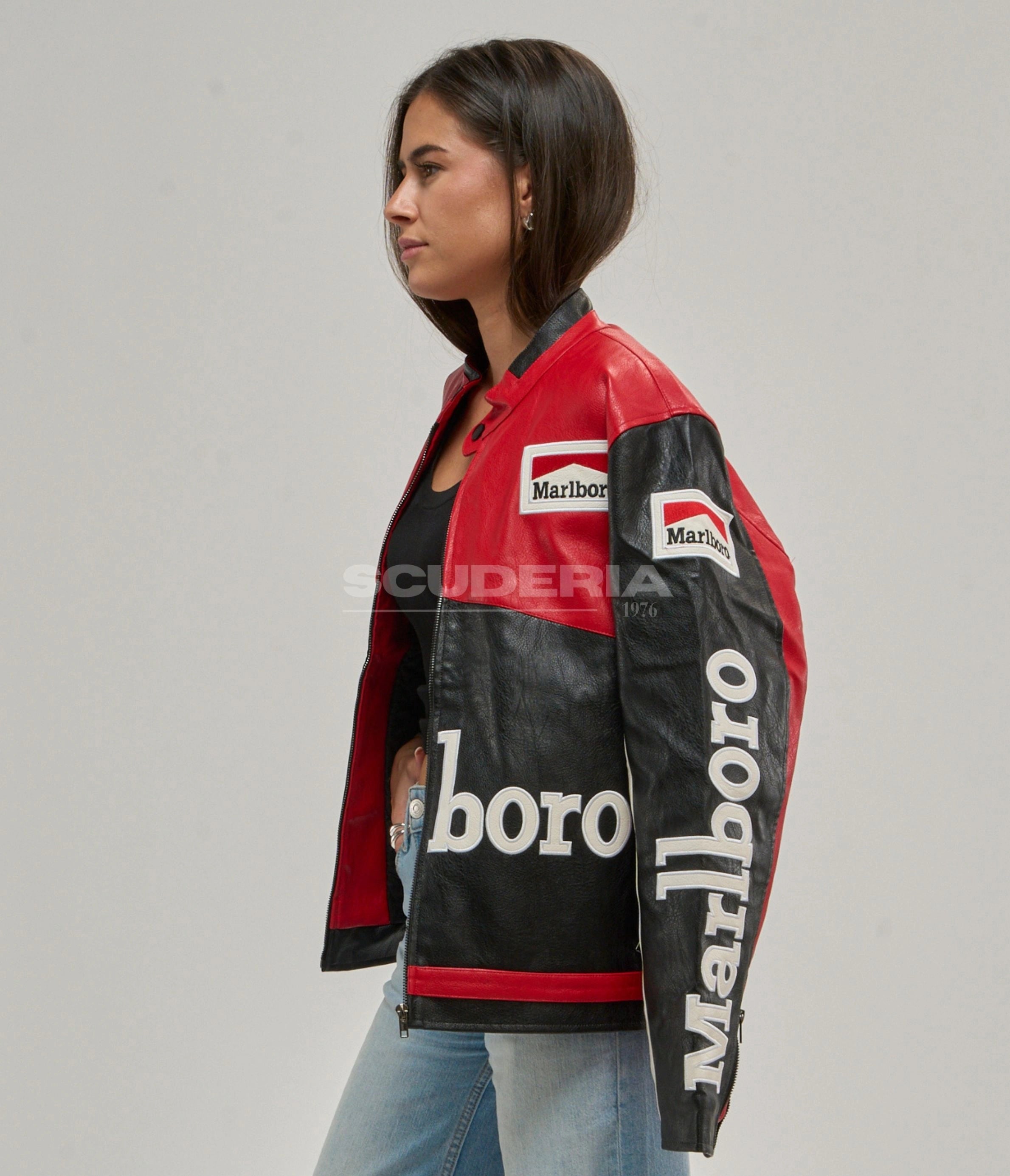 Marlboro Racing Leather Jacket - Black Edition