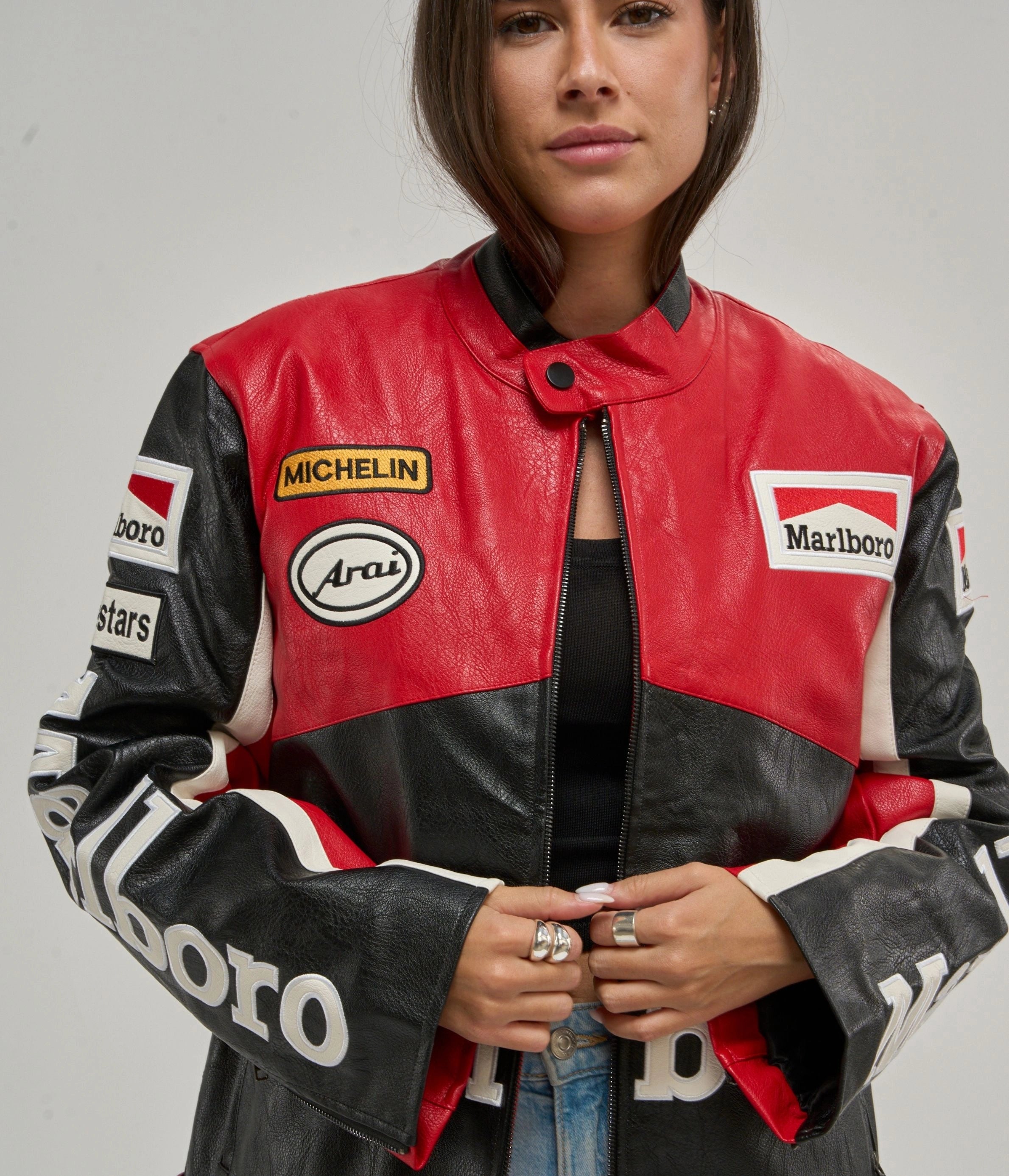 Marlboro Racing Leather Jacket - Black Edition