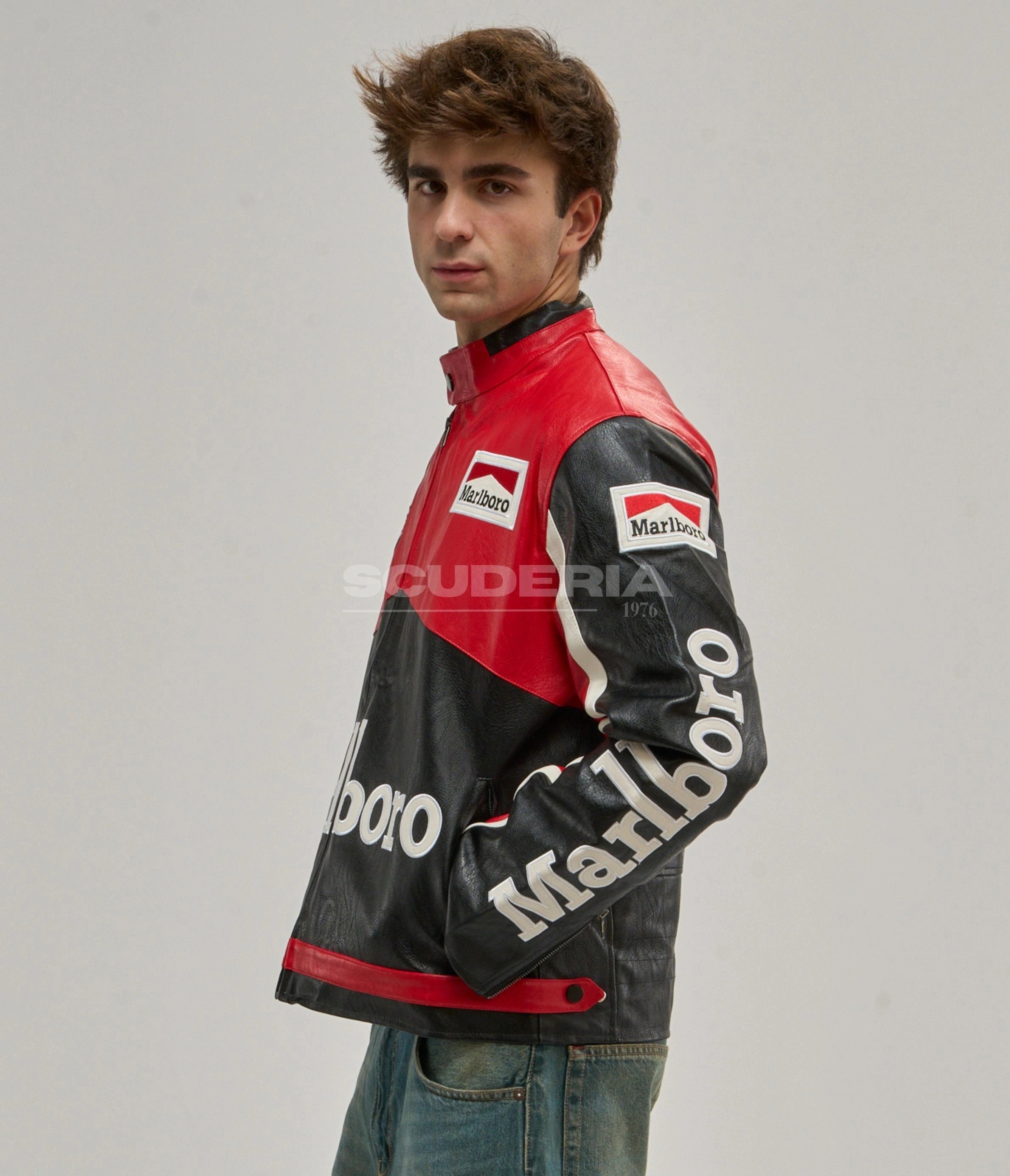 Marlboro Racing Leather Jacket - Black Edition