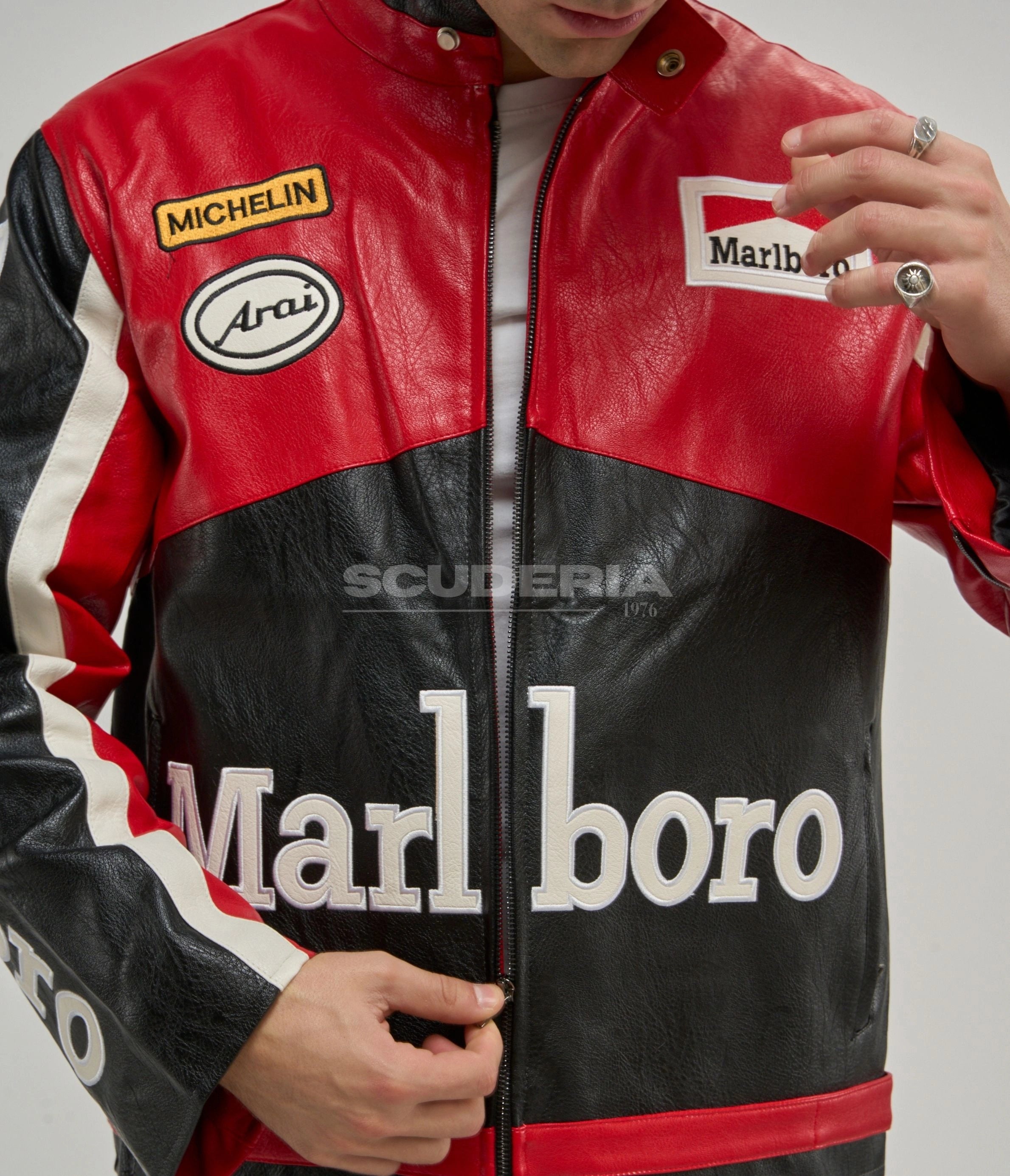 Marlboro Racing Leather Jacket - Black Edition