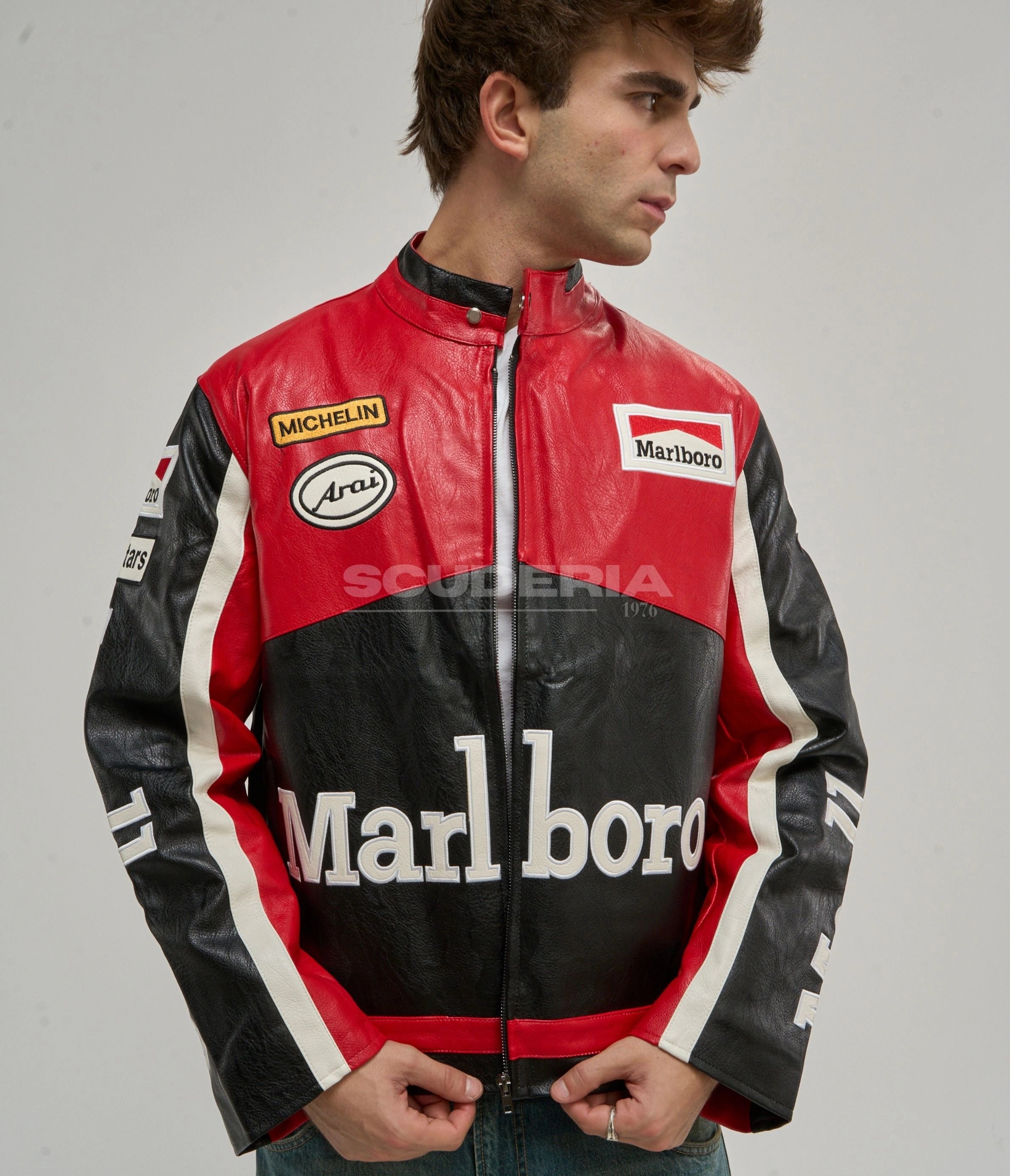 Marlboro Racing Leather Jacket - Black Edition