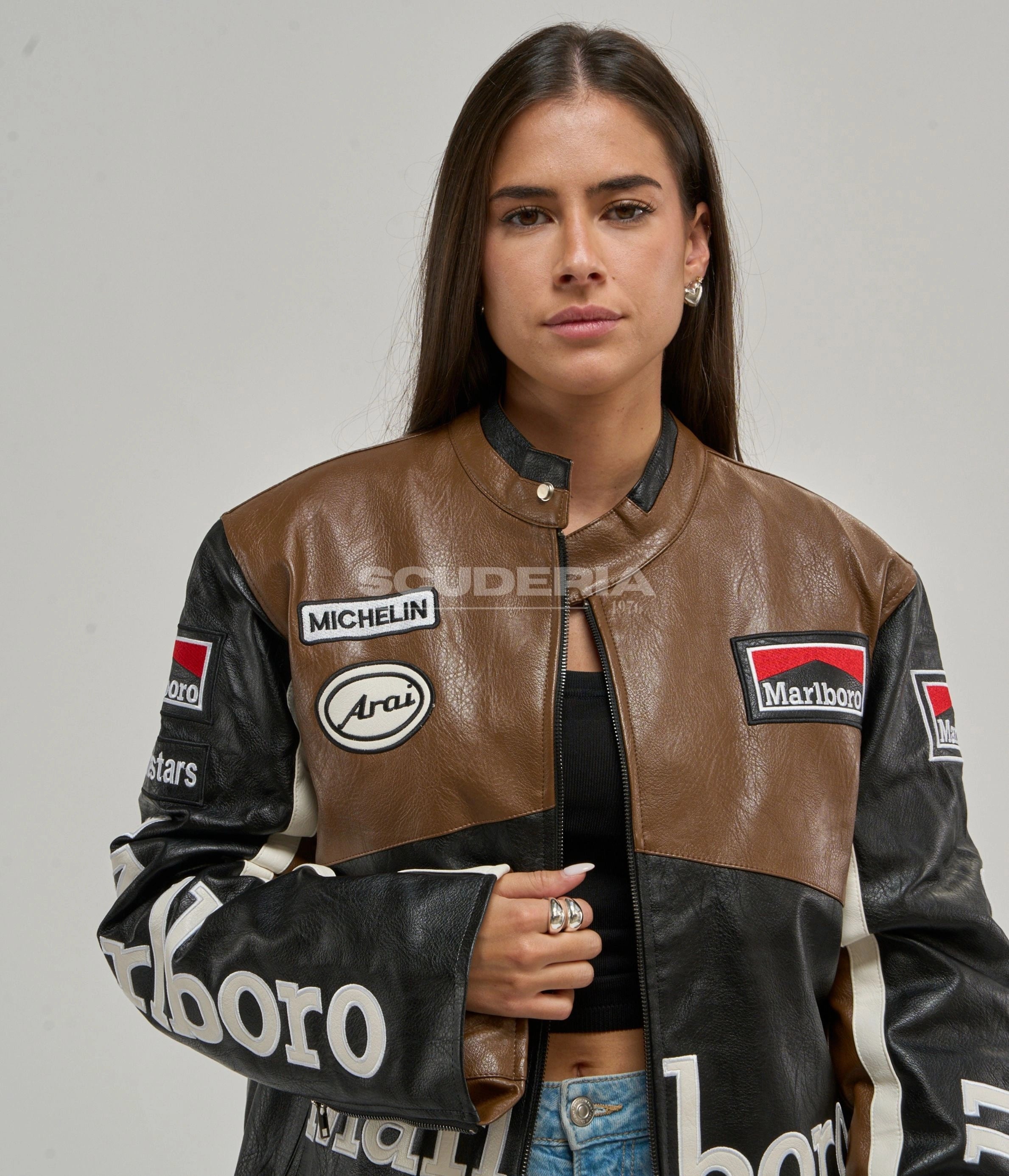 Marlboro Racing Leather Jacket - Brown Edition