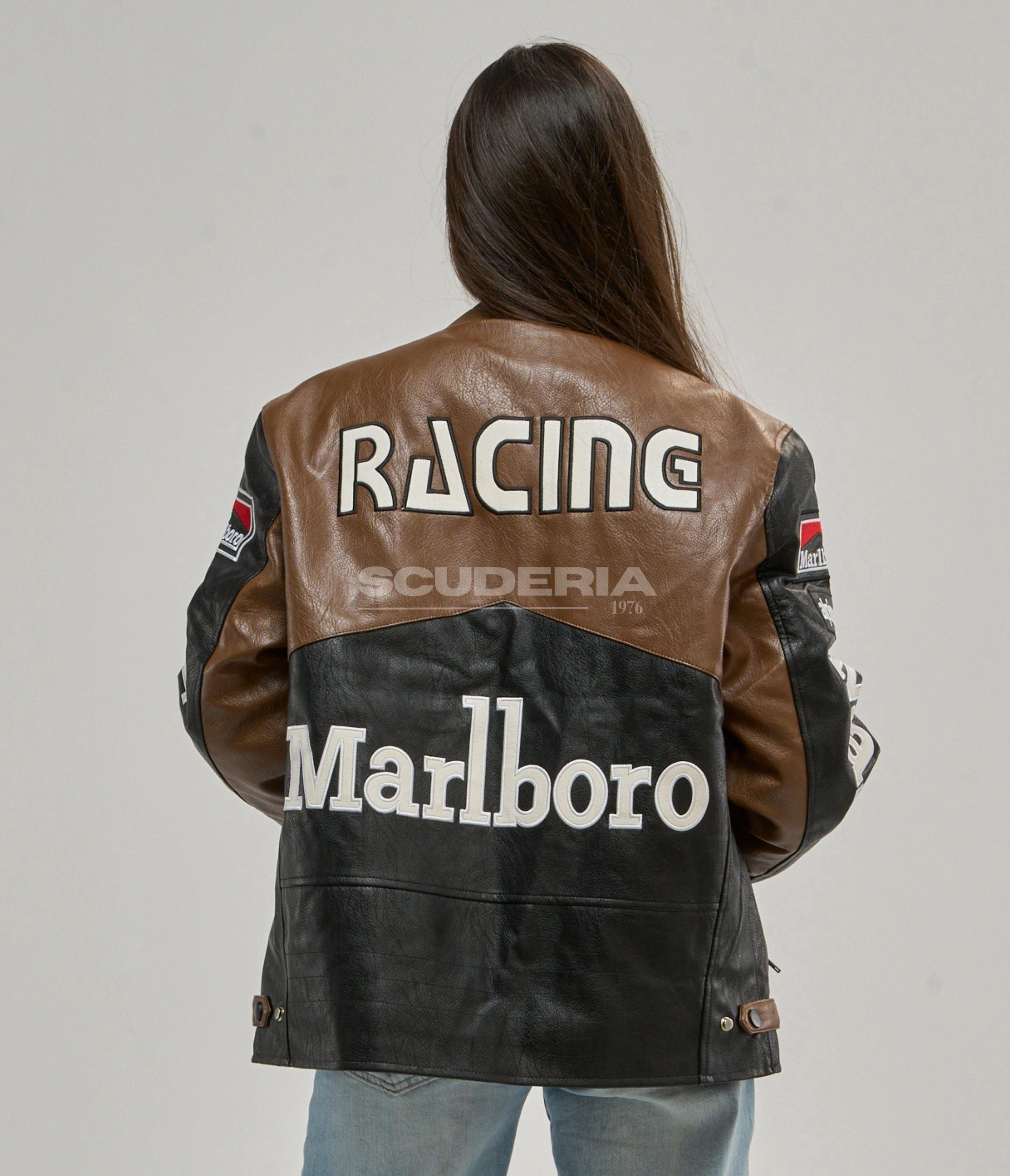 Marlboro Racing Leather Jacket - Brown Edition