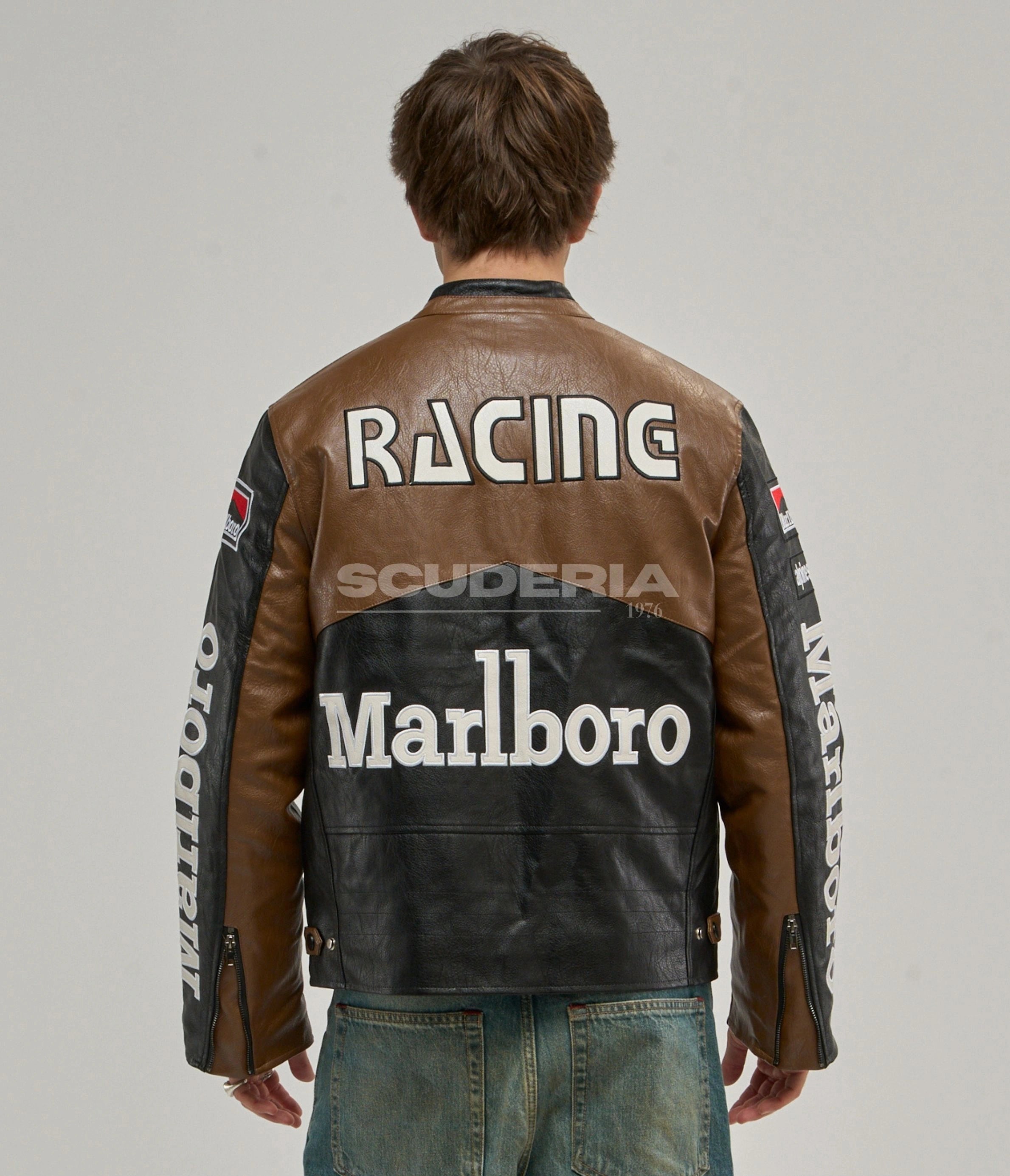 Marlboro Racing Leather Jacket - Brown Edition