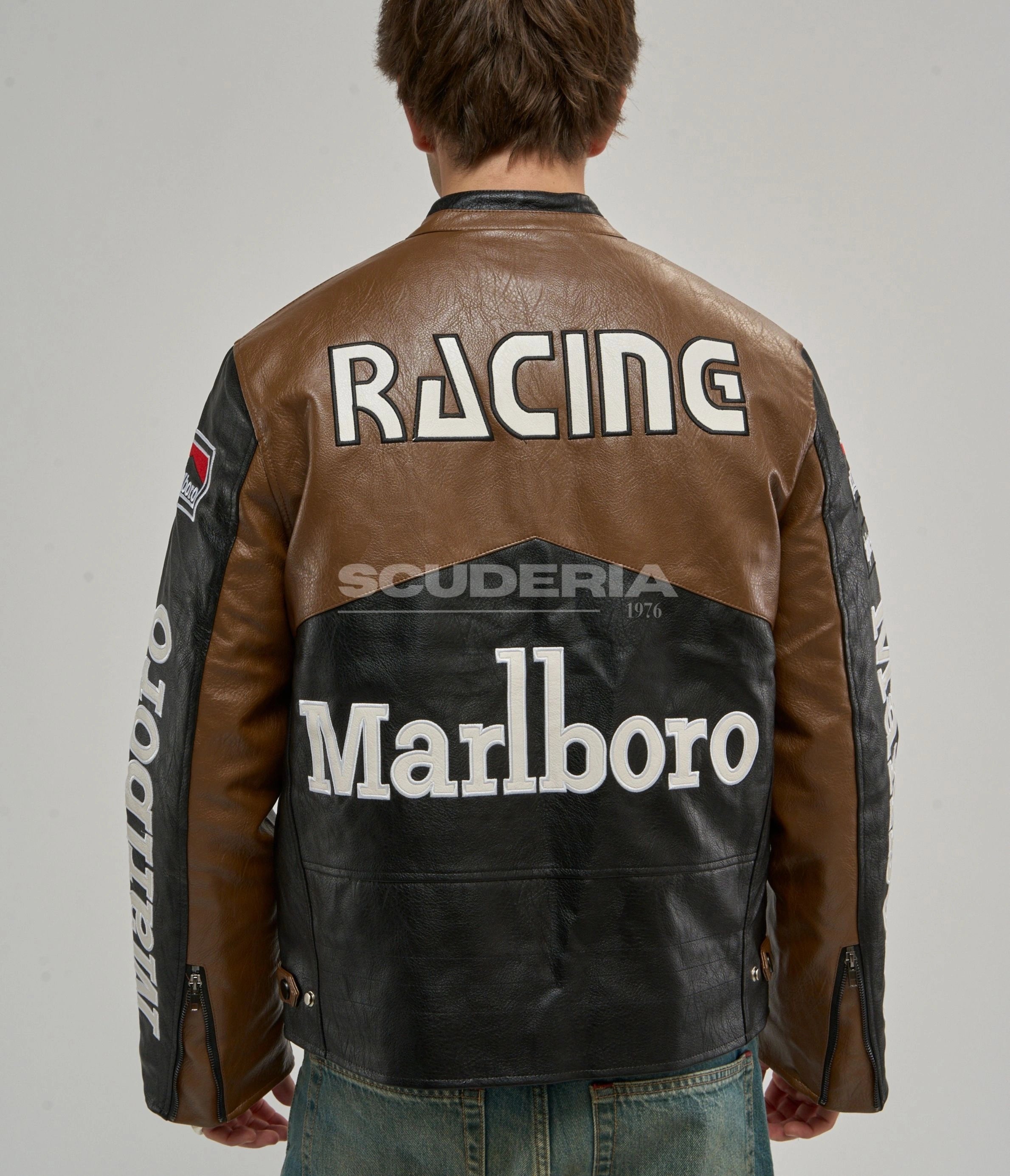 Marlboro Racing Leather Jacket - Brown Edition