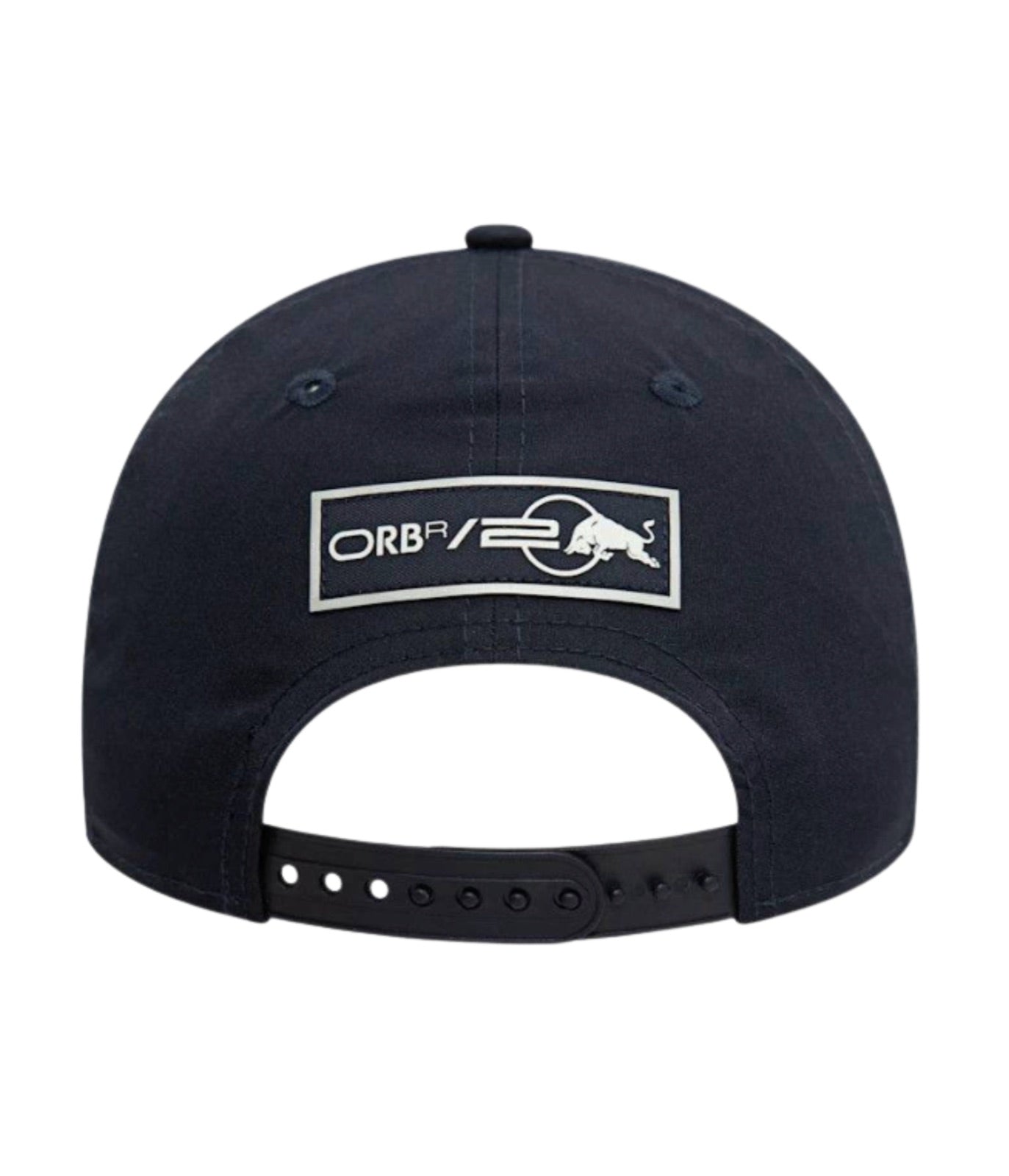 Rear of the Red Bull F1 Verstappen 2024 cap with the ORBR patch and snapback strap