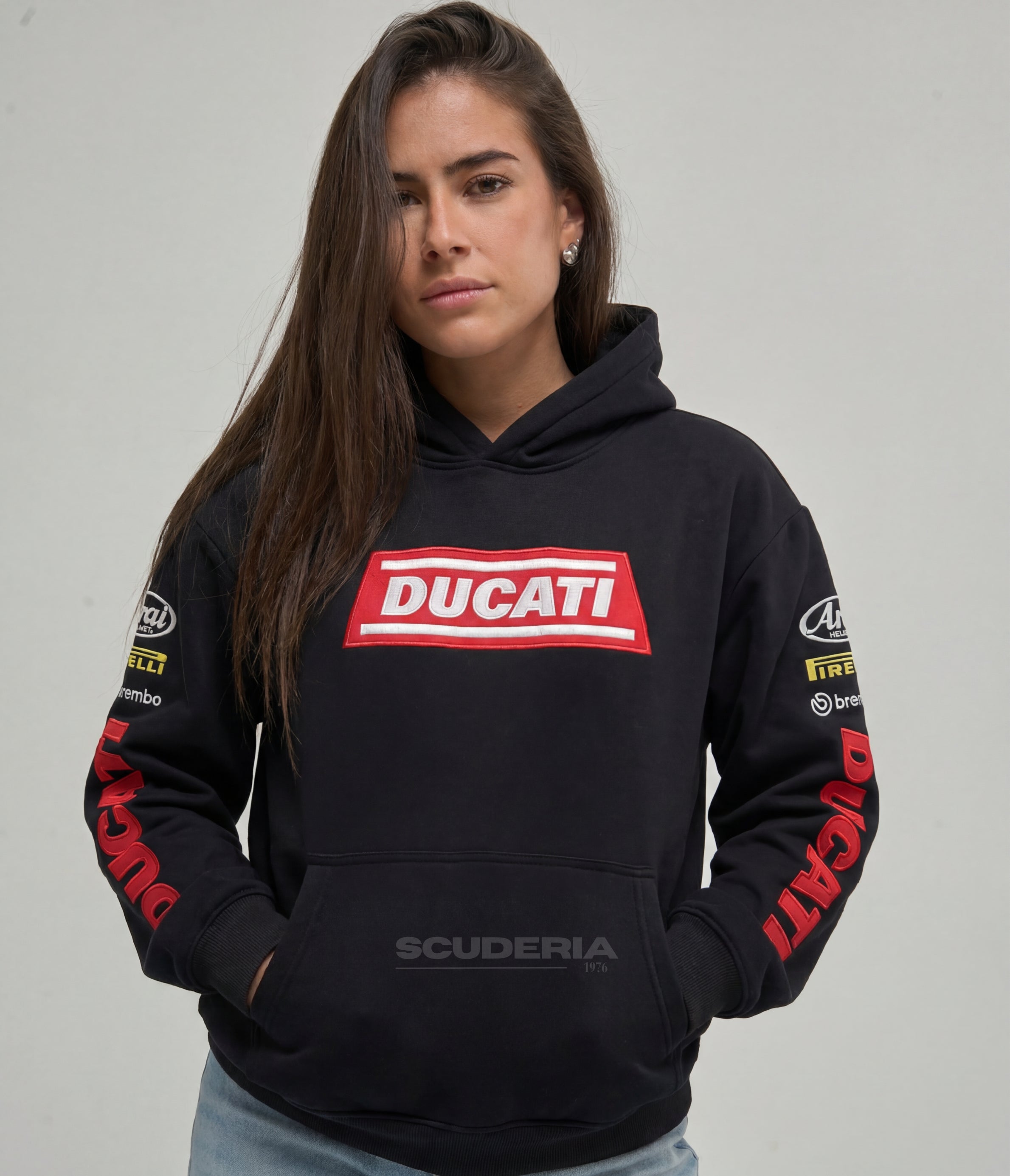 Ducati Racing Hoodie – Full Embroidered Edition