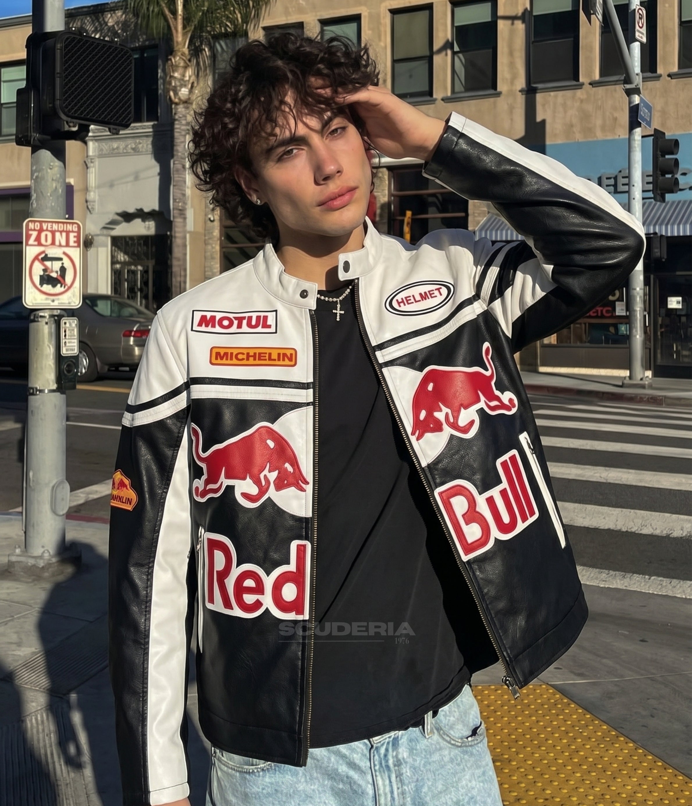 Red Bull Racing Leather Jacket - White Edition