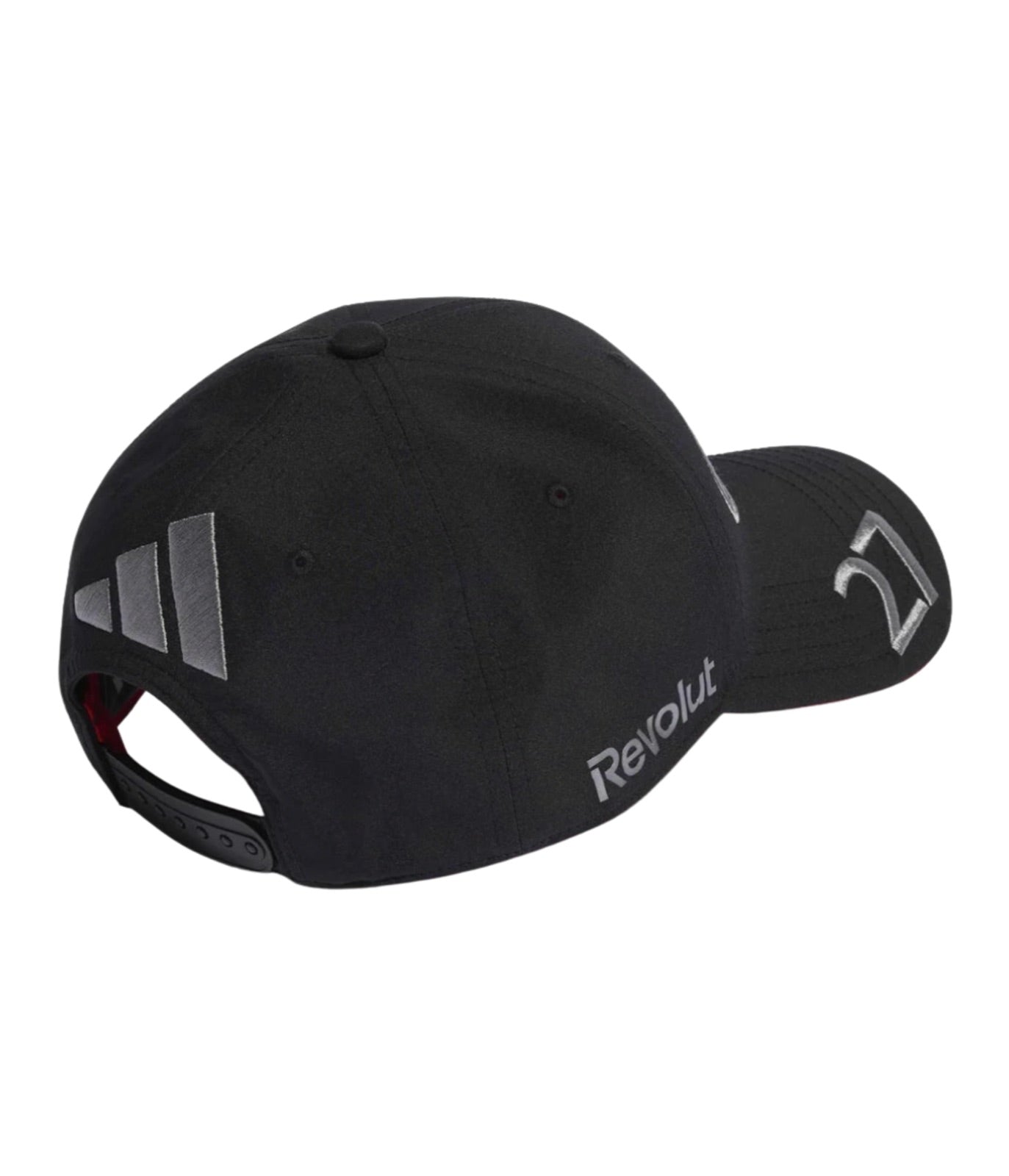 Rear of the Audi F1 2026 black cap with adidas embroidery and No.27 brim detail