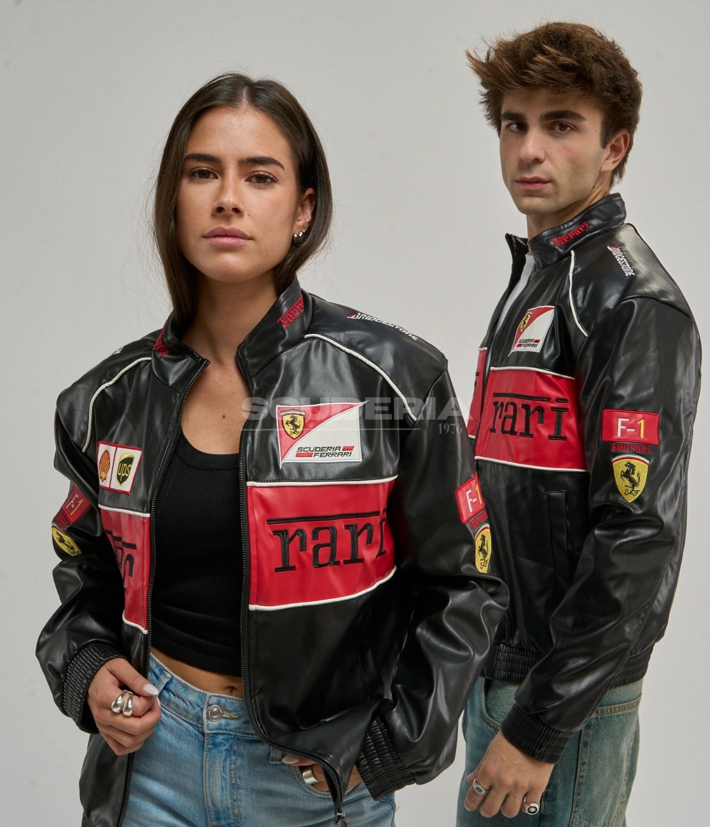 Ferrari F1 Vintage Leather Jacket - Red Edition