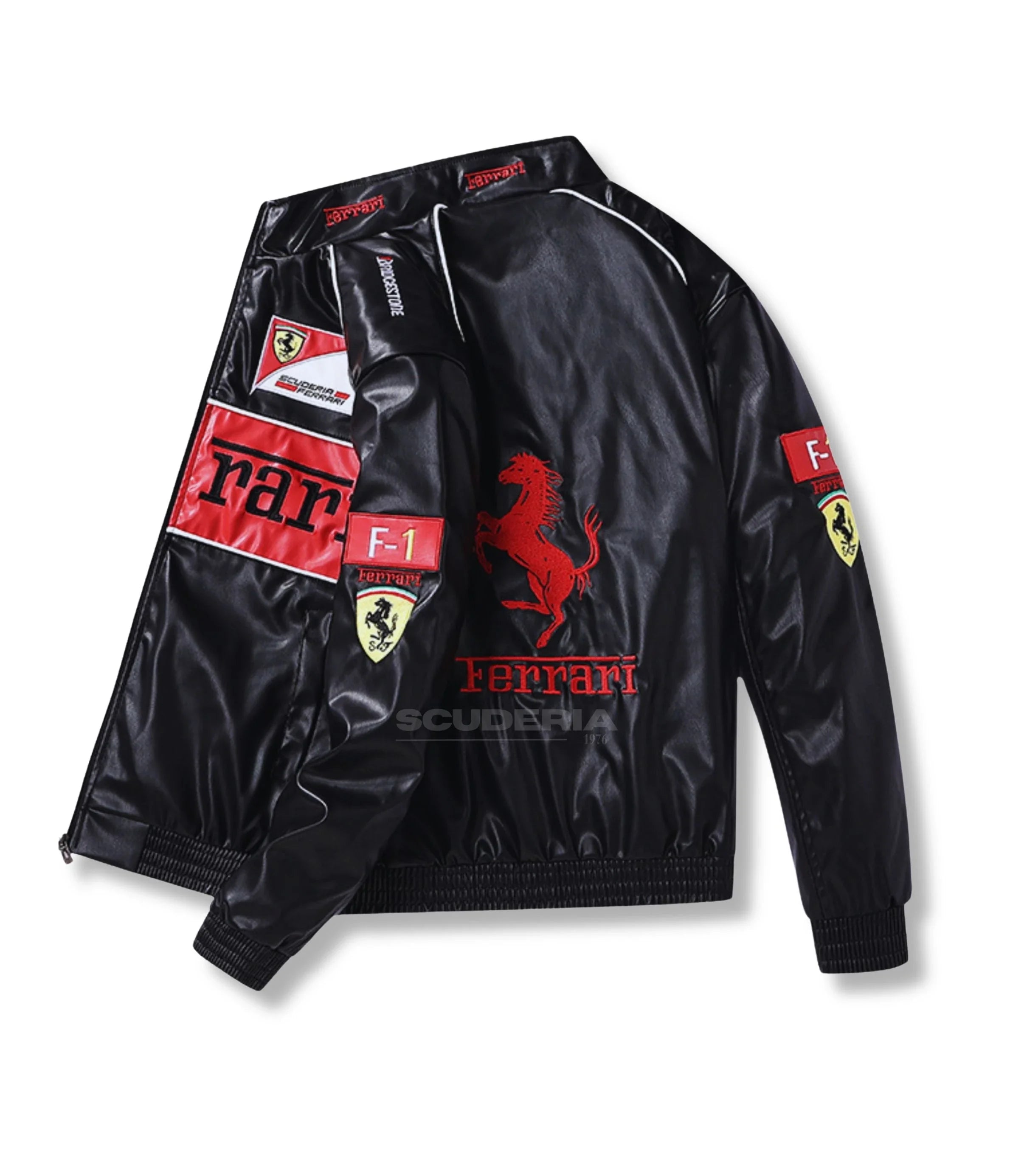 Ferrari F1 Vintage Leather Jacket - Red Edition