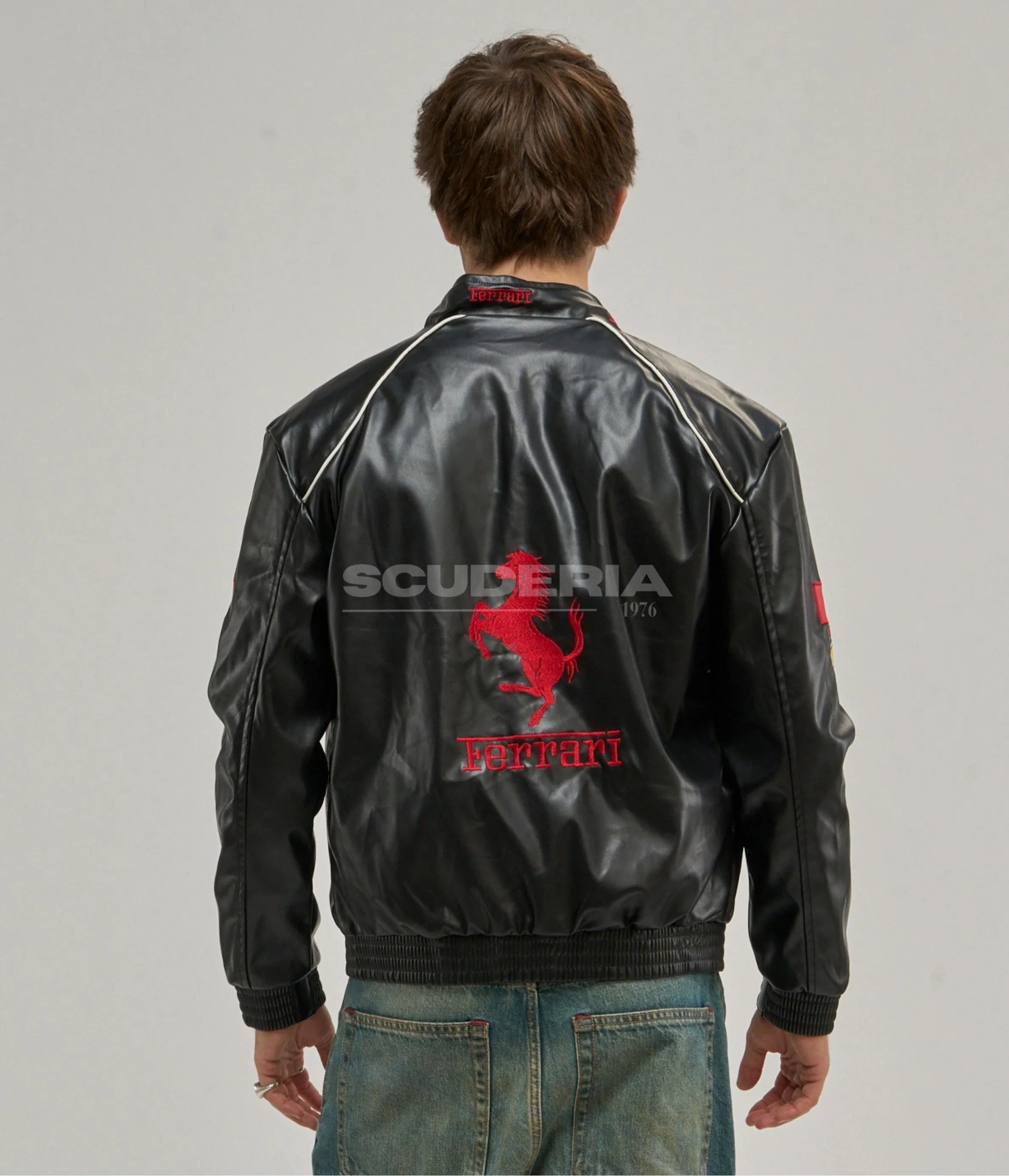 Ferrari F1 Vintage Leather Jacket - Red Edition
