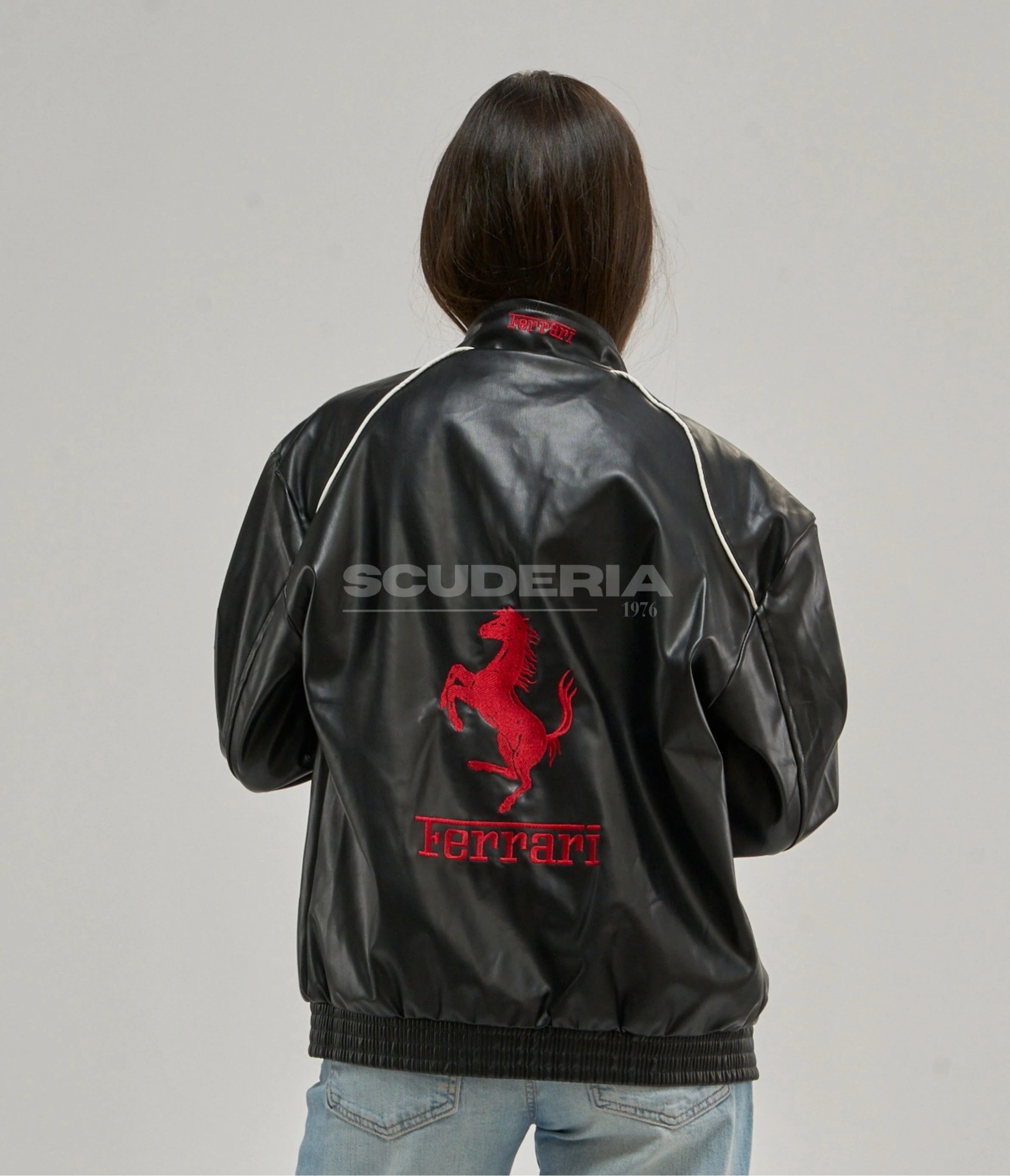 Ferrari F1 Vintage Leather Jacket - Red Edition