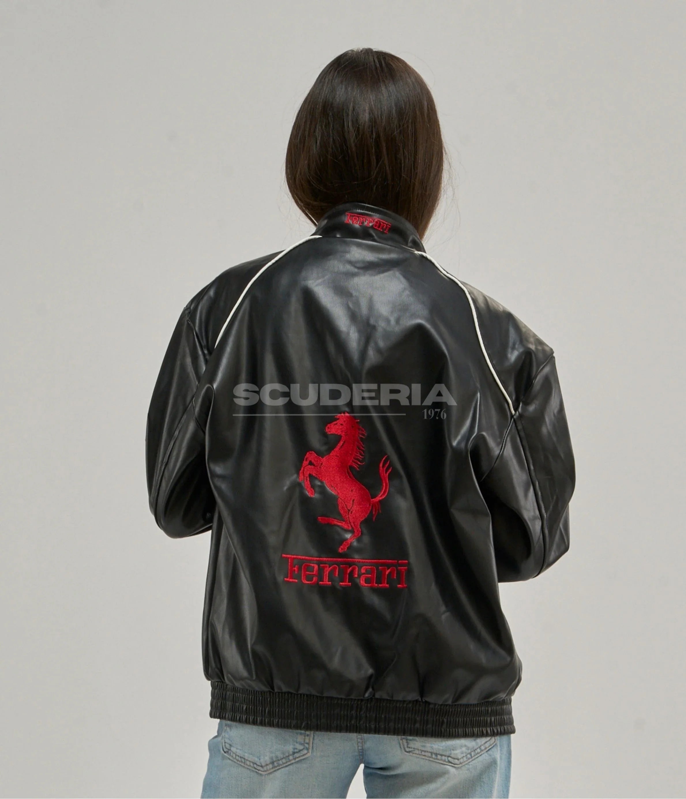 Ferrari F1 Vintage Leather Jacket - Red Edition