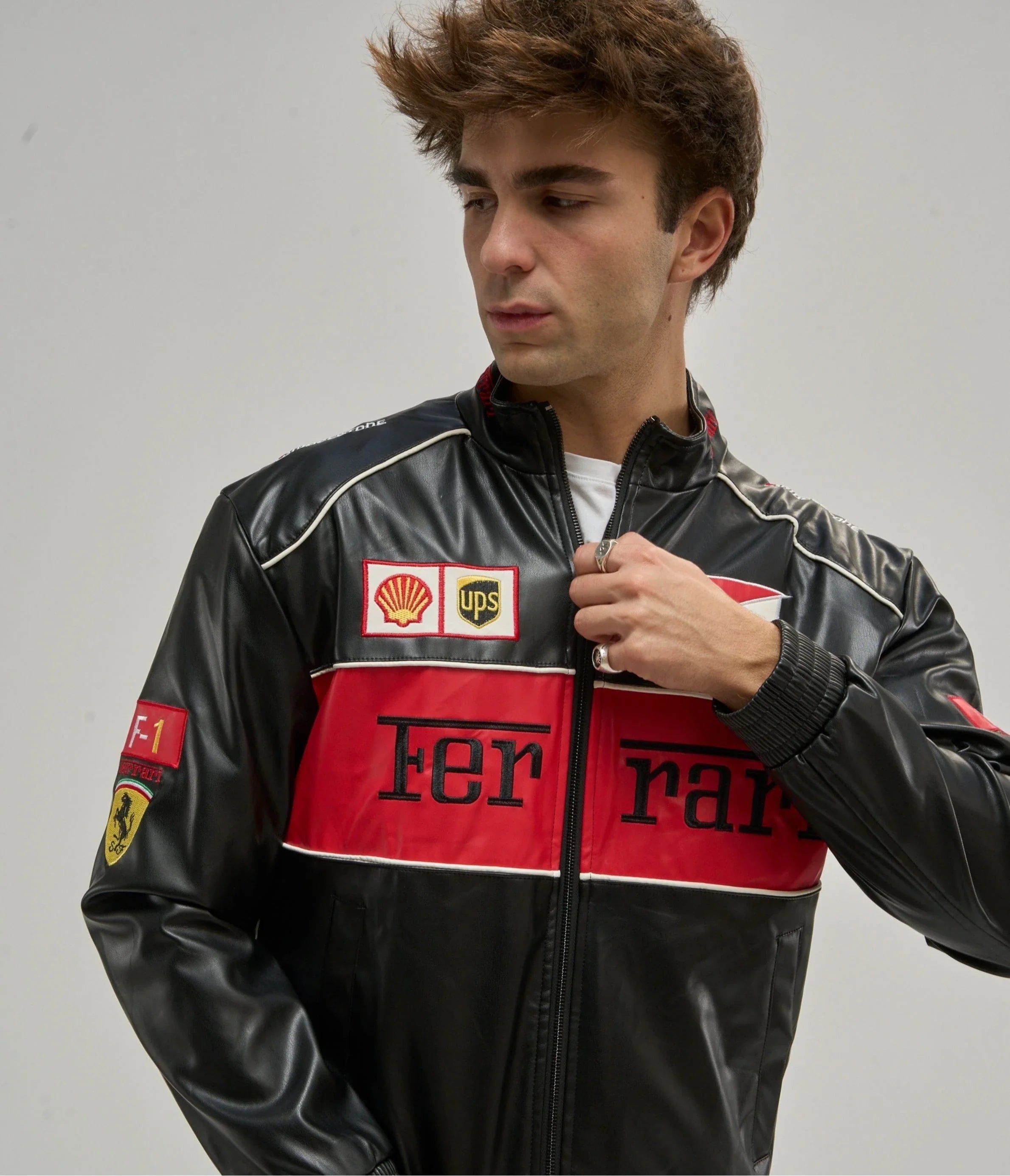 Ferrari F1 Vintage Leather Jacket - Red Edition