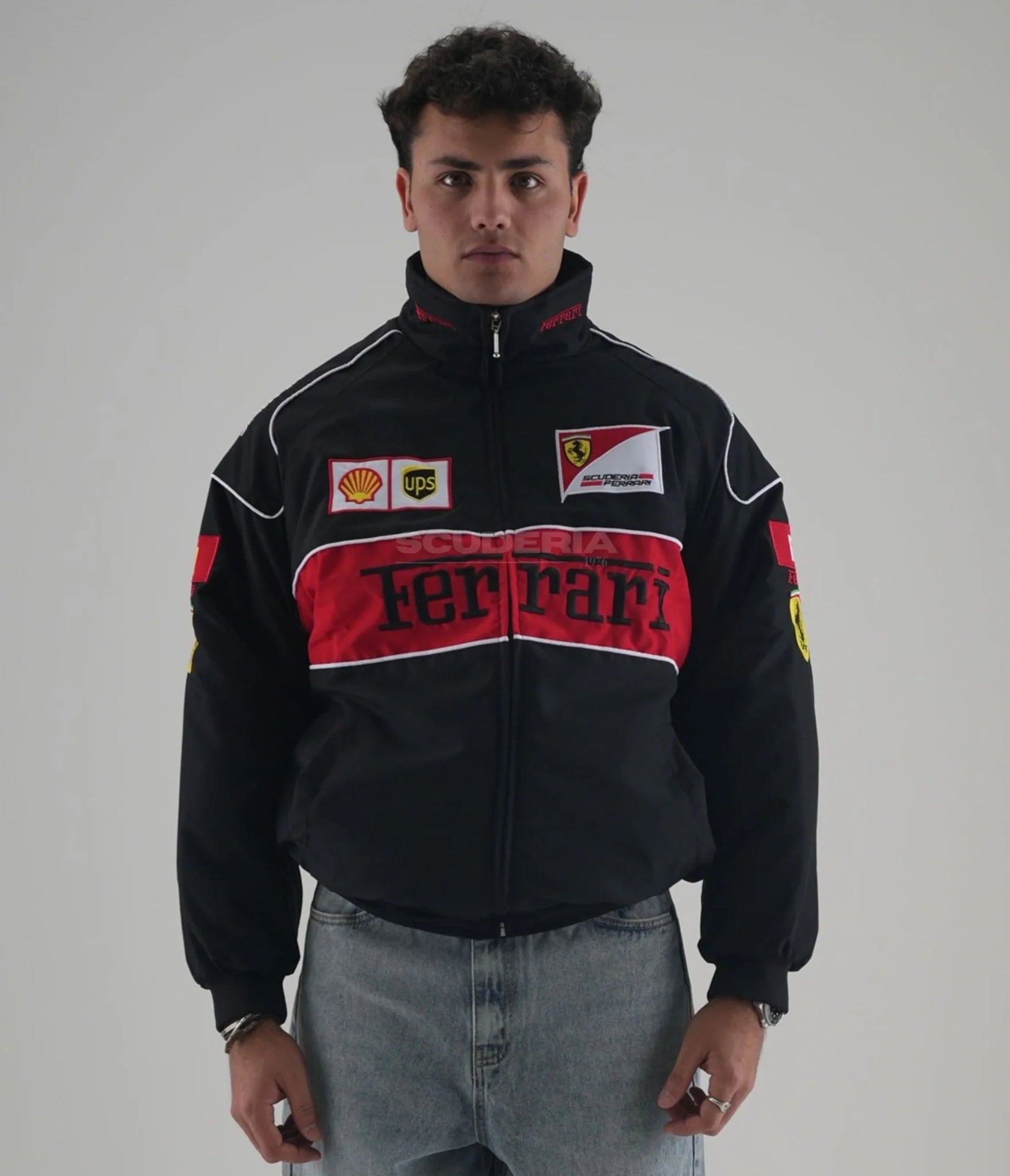 Ferrari F1 Vintage Racing Jacket - Black Edition