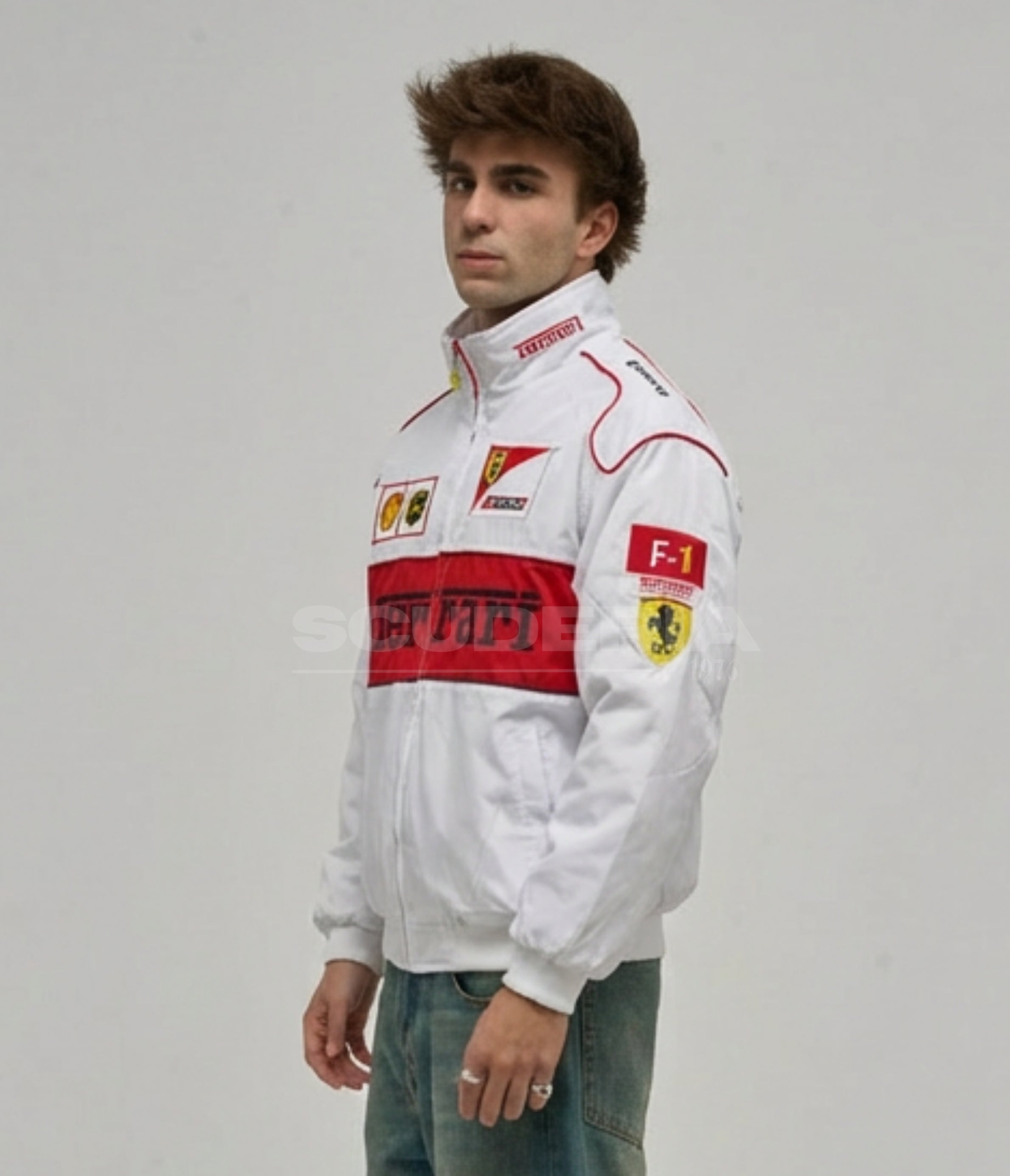 Ferrari F1 Vintage Racing Jacket - White Edition