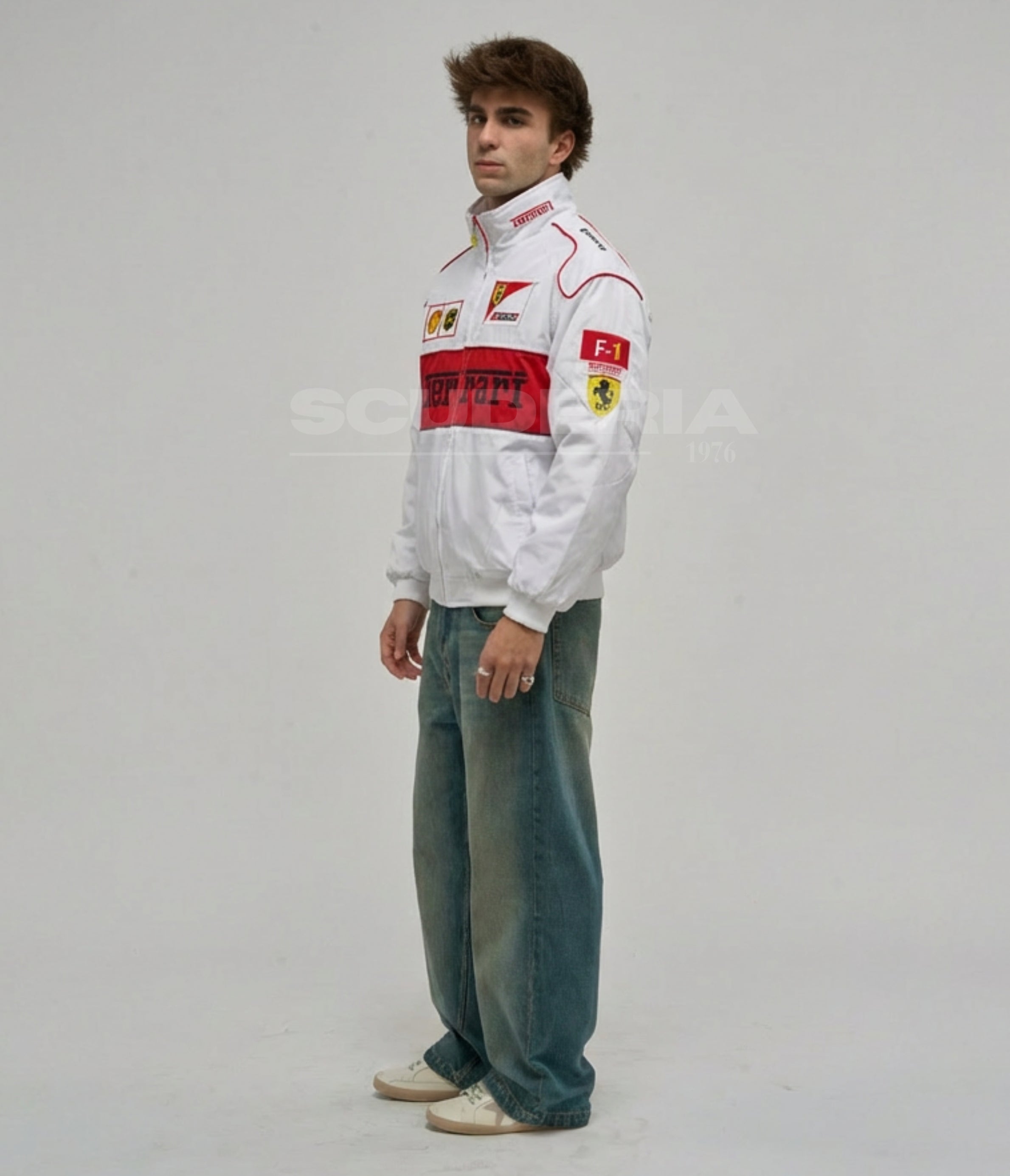 Ferrari F1 Vintage Racing Jacket - White Edition