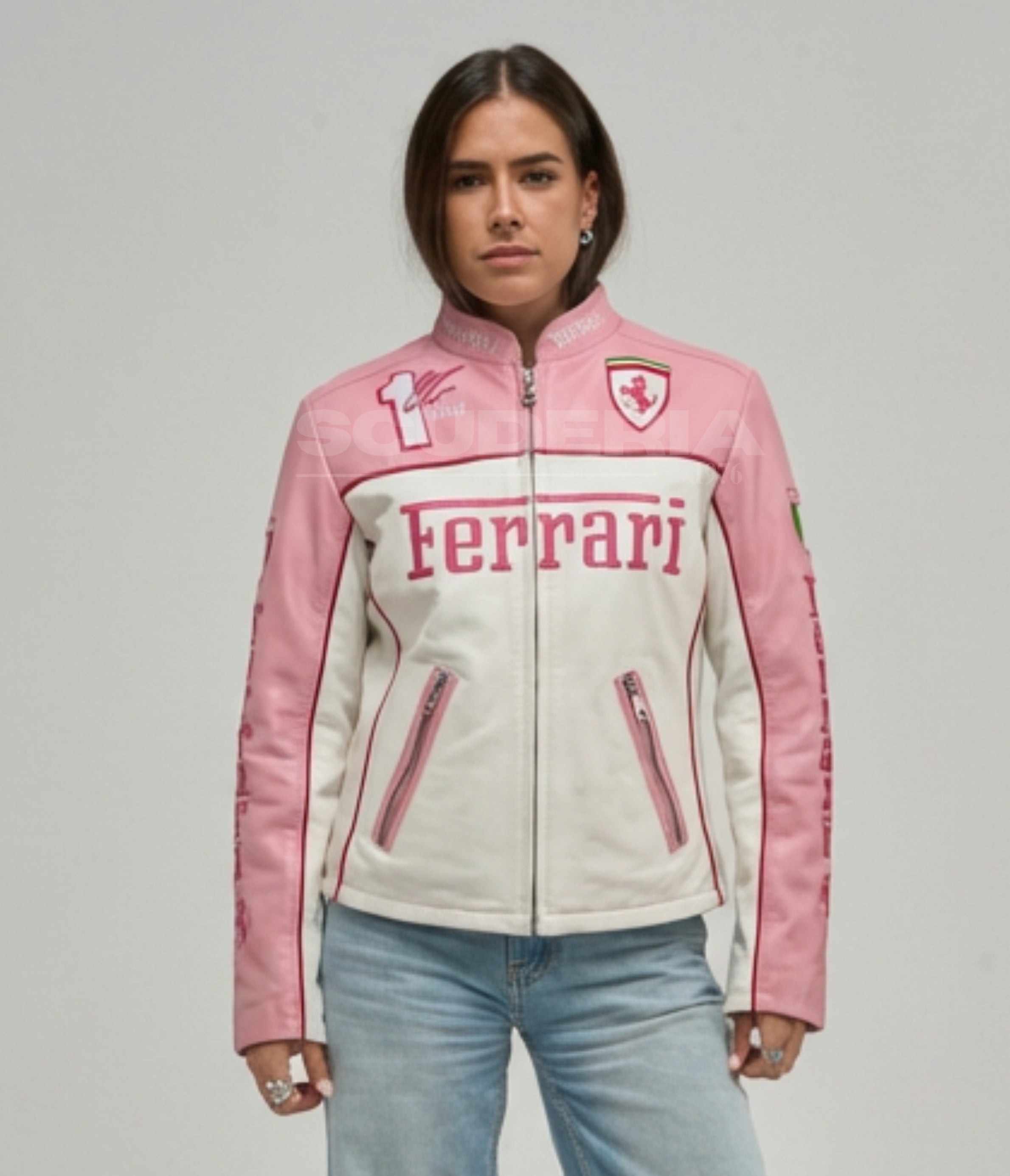 Ferrari Vintage Leather Jacket - Pink Edition
