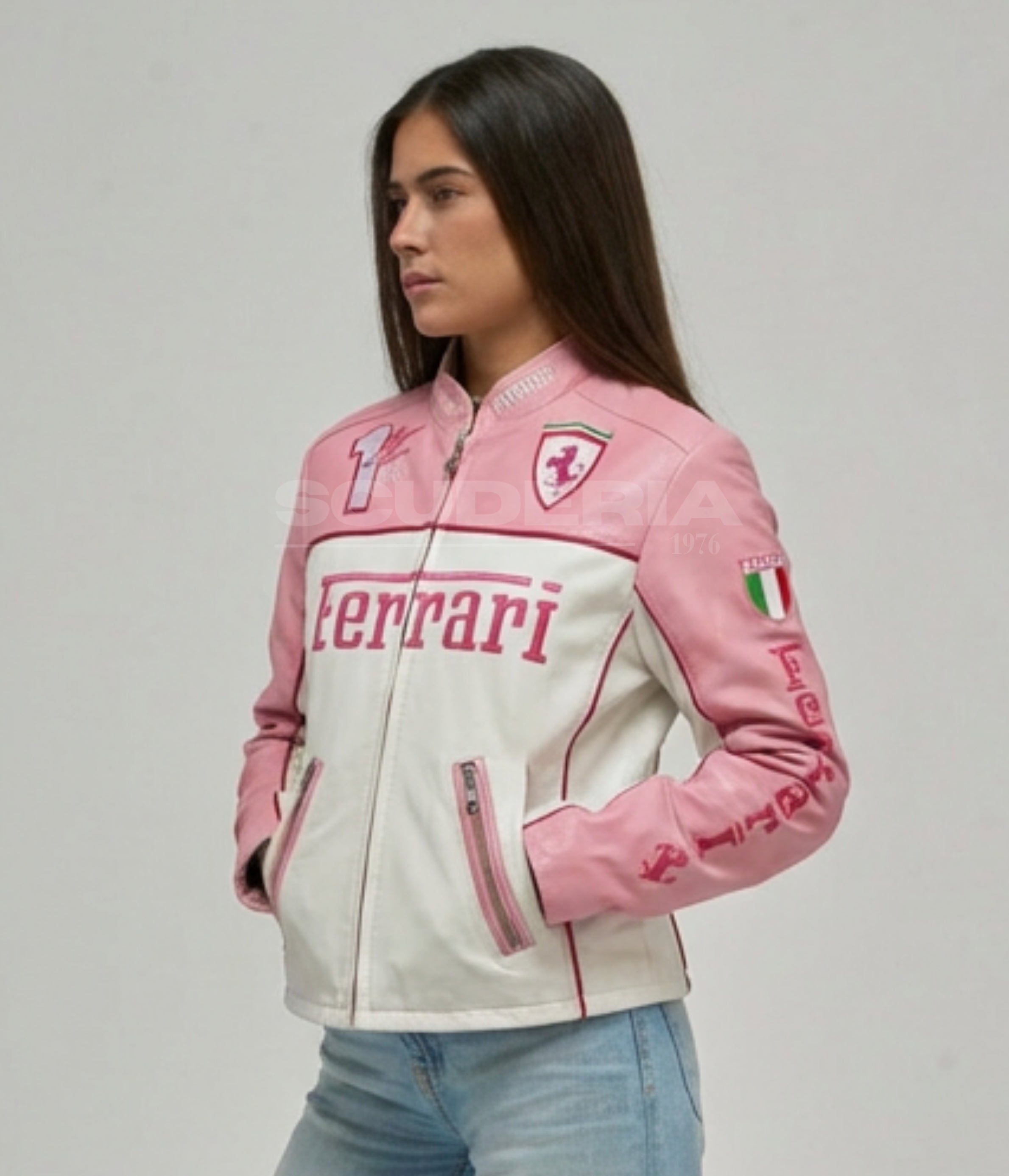 Ferrari Vintage Leather Jacket - Pink Edition