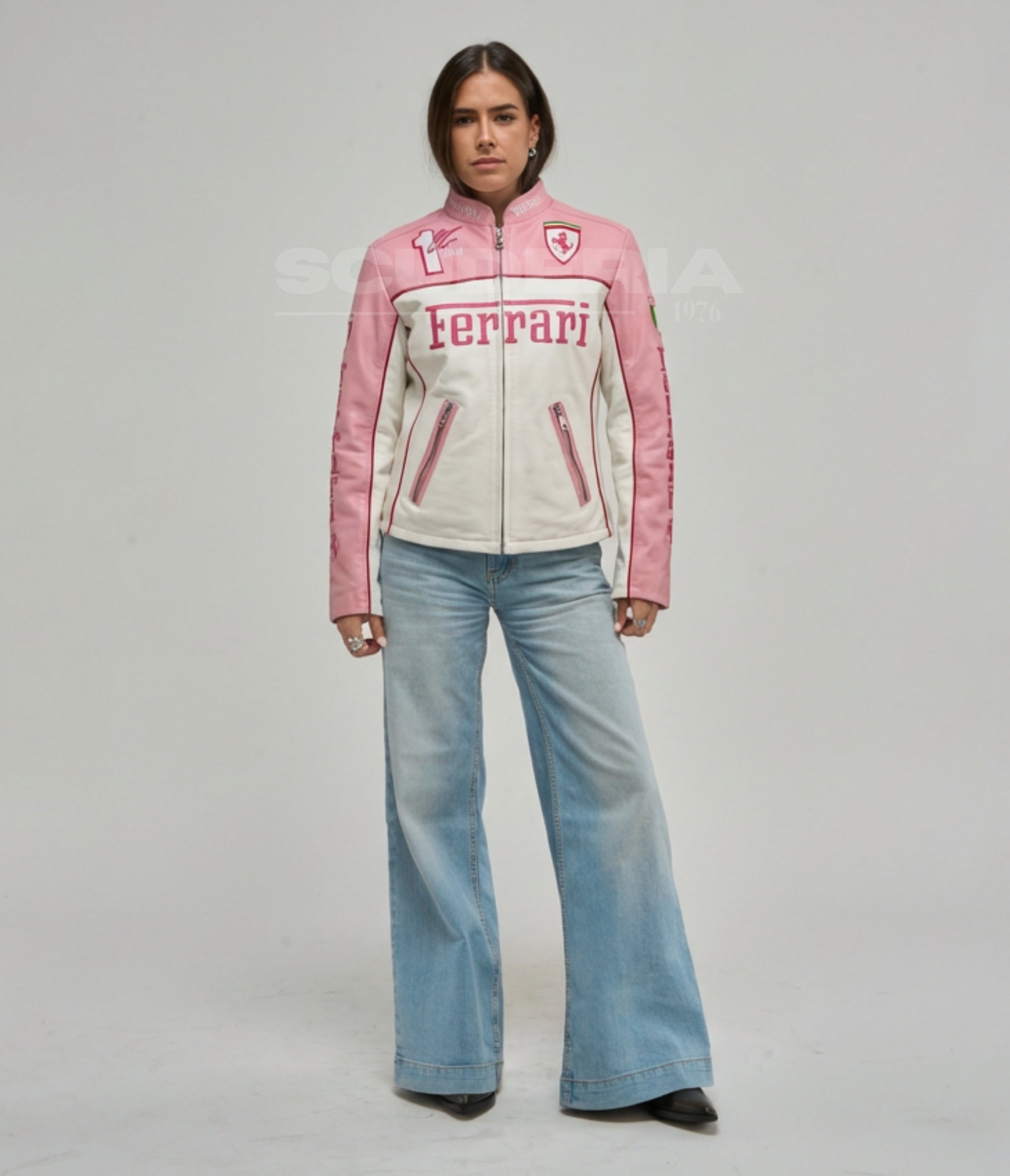 Ferrari Vintage Leather Jacket - Pink Edition