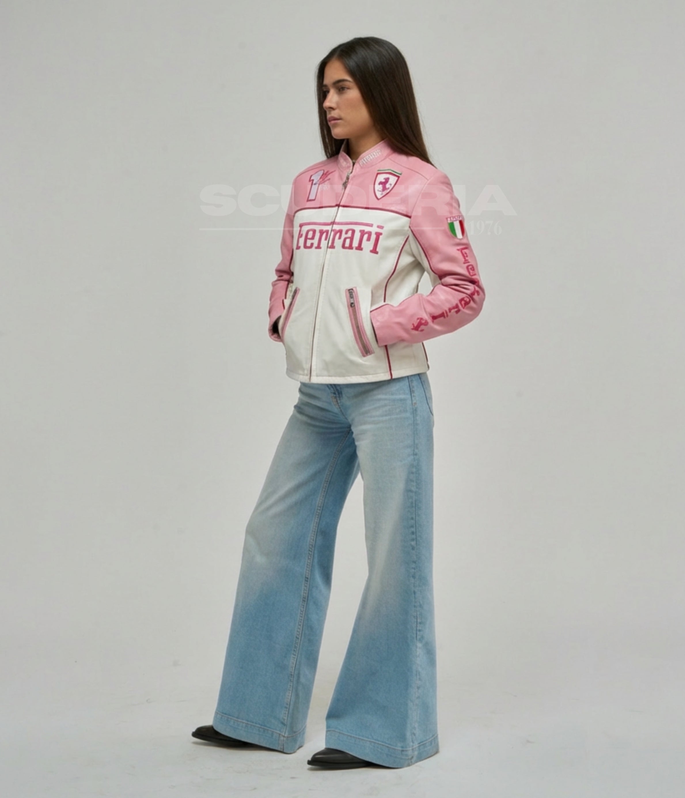 Ferrari Vintage Leather Jacket - Pink Edition