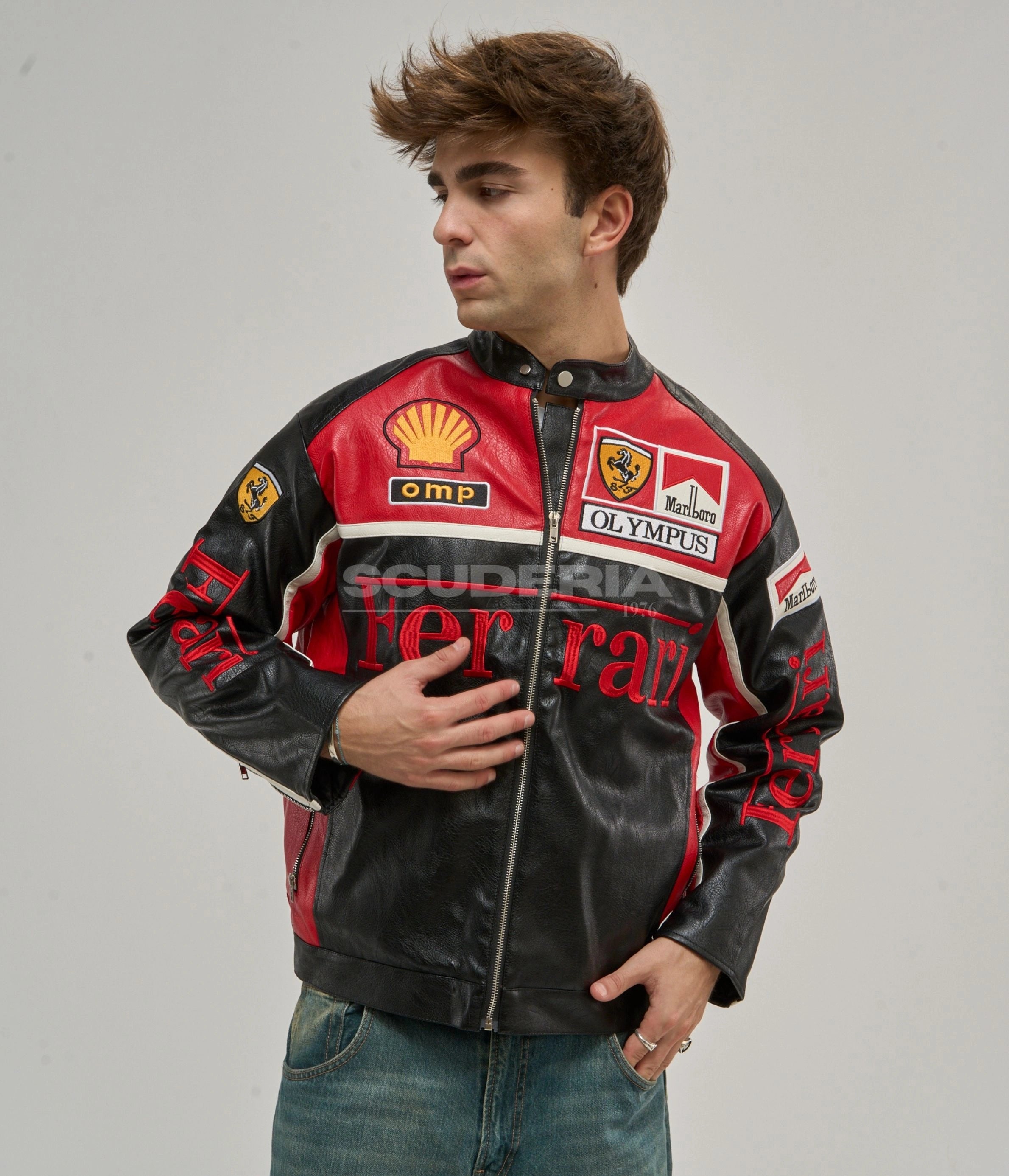 Ferrari Olympus Leather Jacket - Red Edition