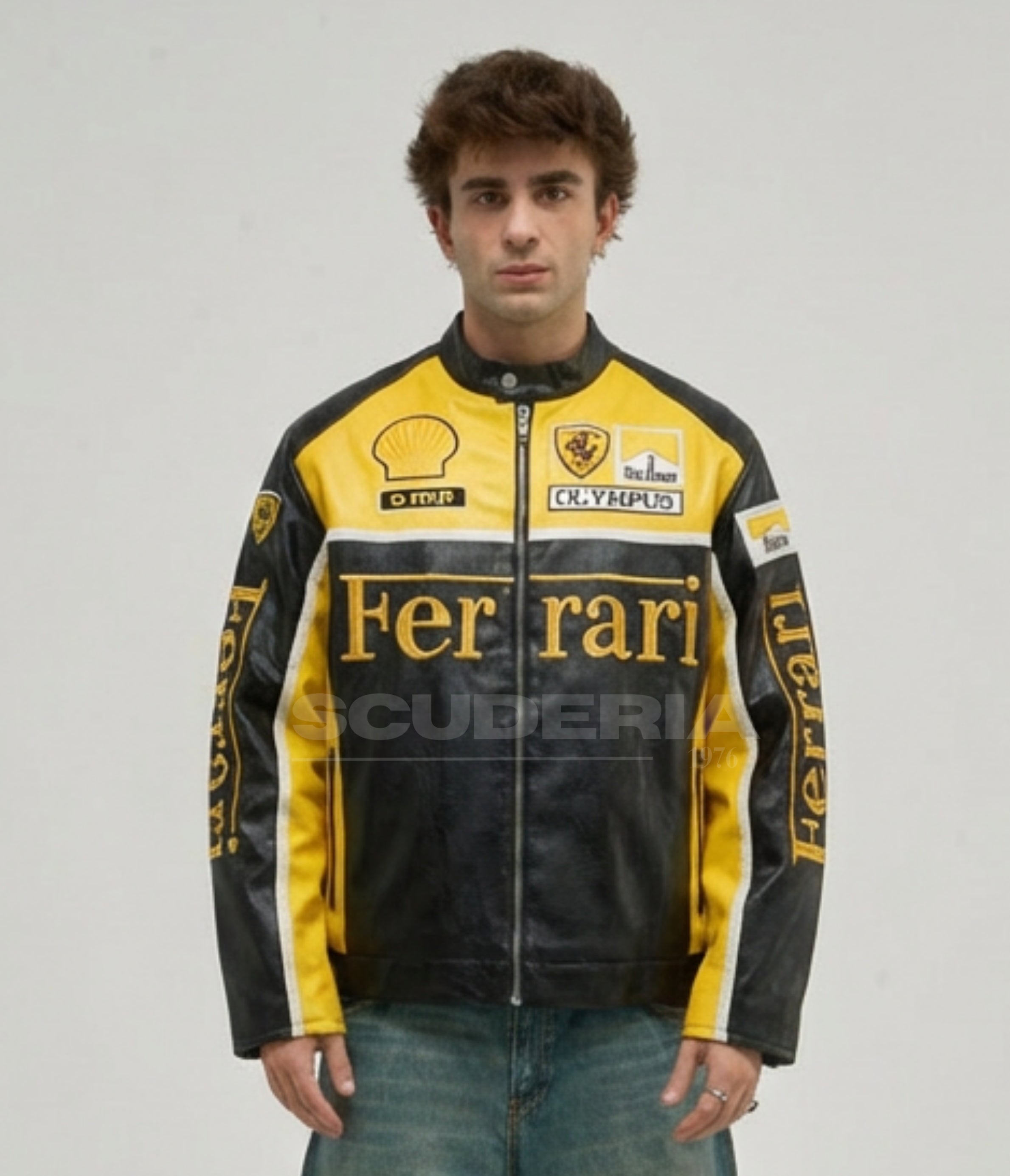 Ferrari Olympus Leather Jacket - Yellow Edition