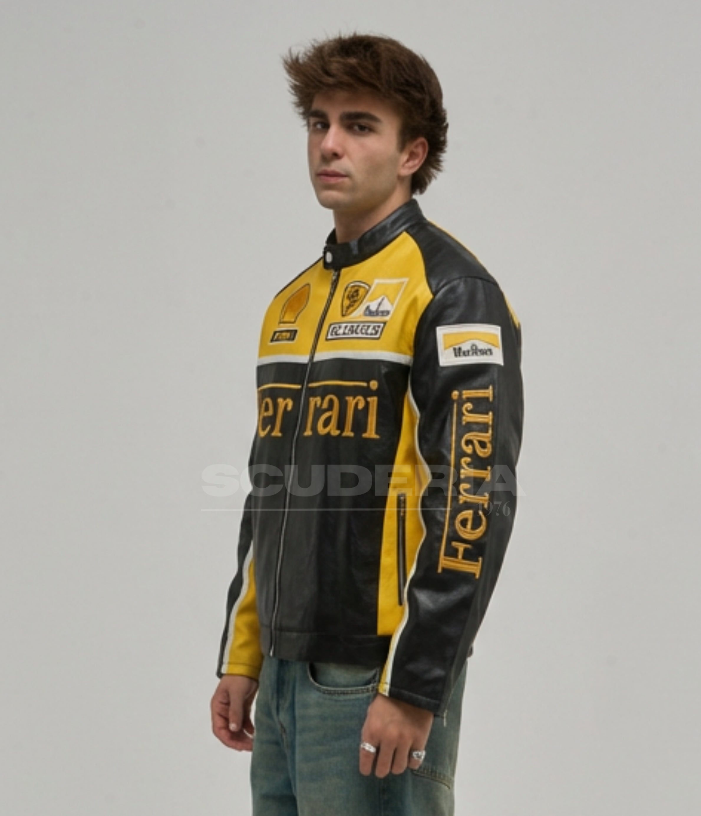 Ferrari Olympus Leather Jacket - Yellow Edition