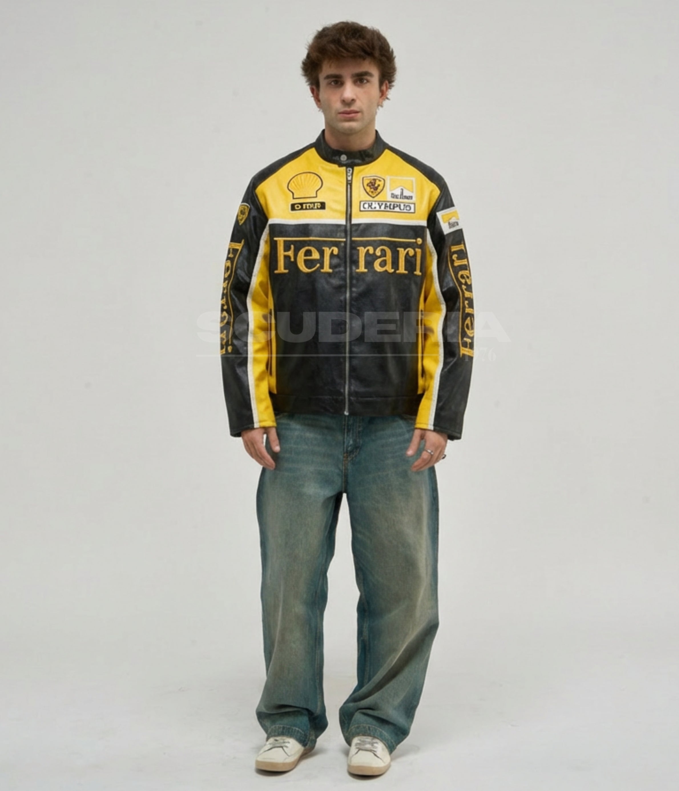 Ferrari Olympus Leather Jacket - Yellow Edition