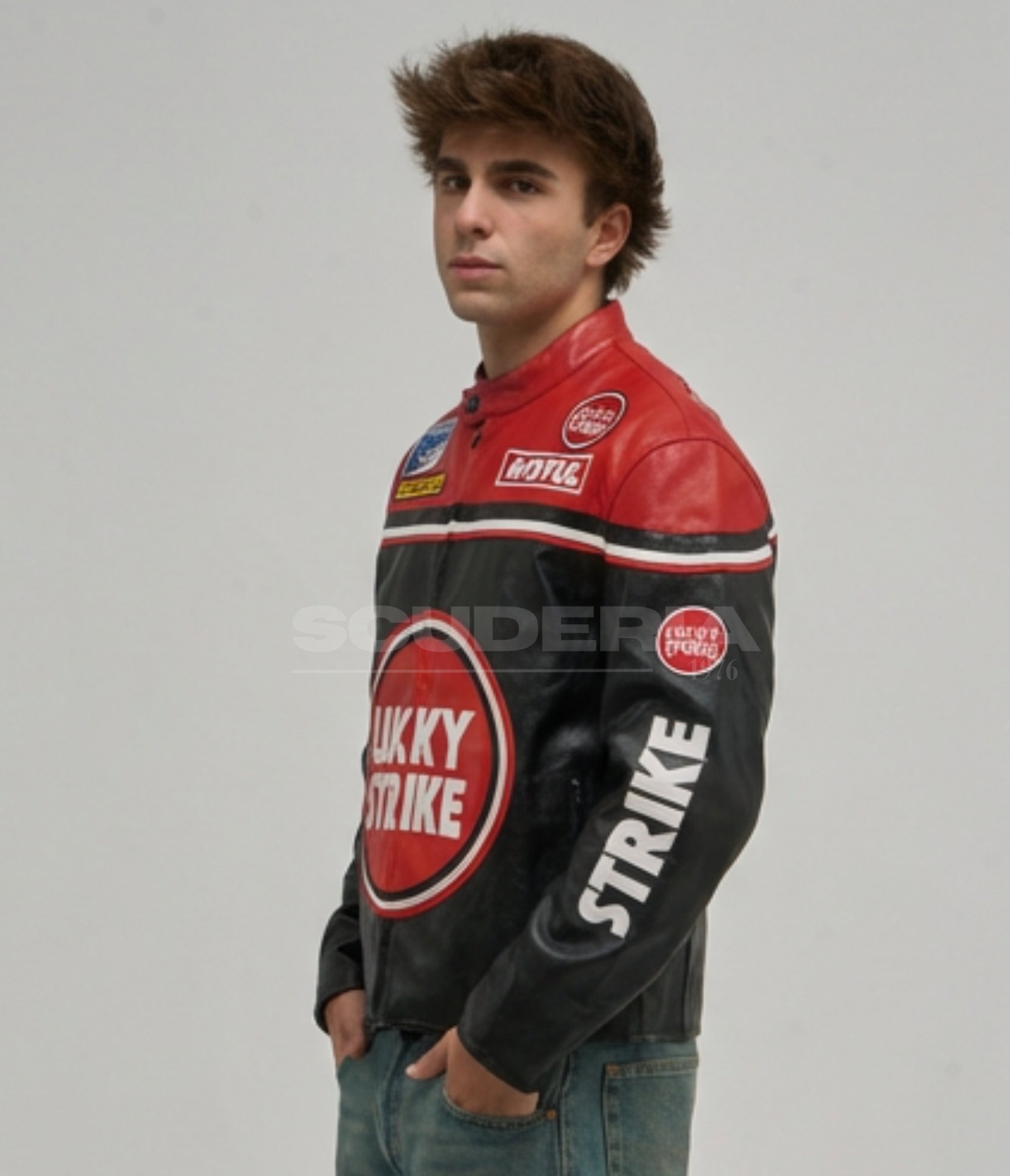 Lucky Strike Leather Jacket - Red Edition