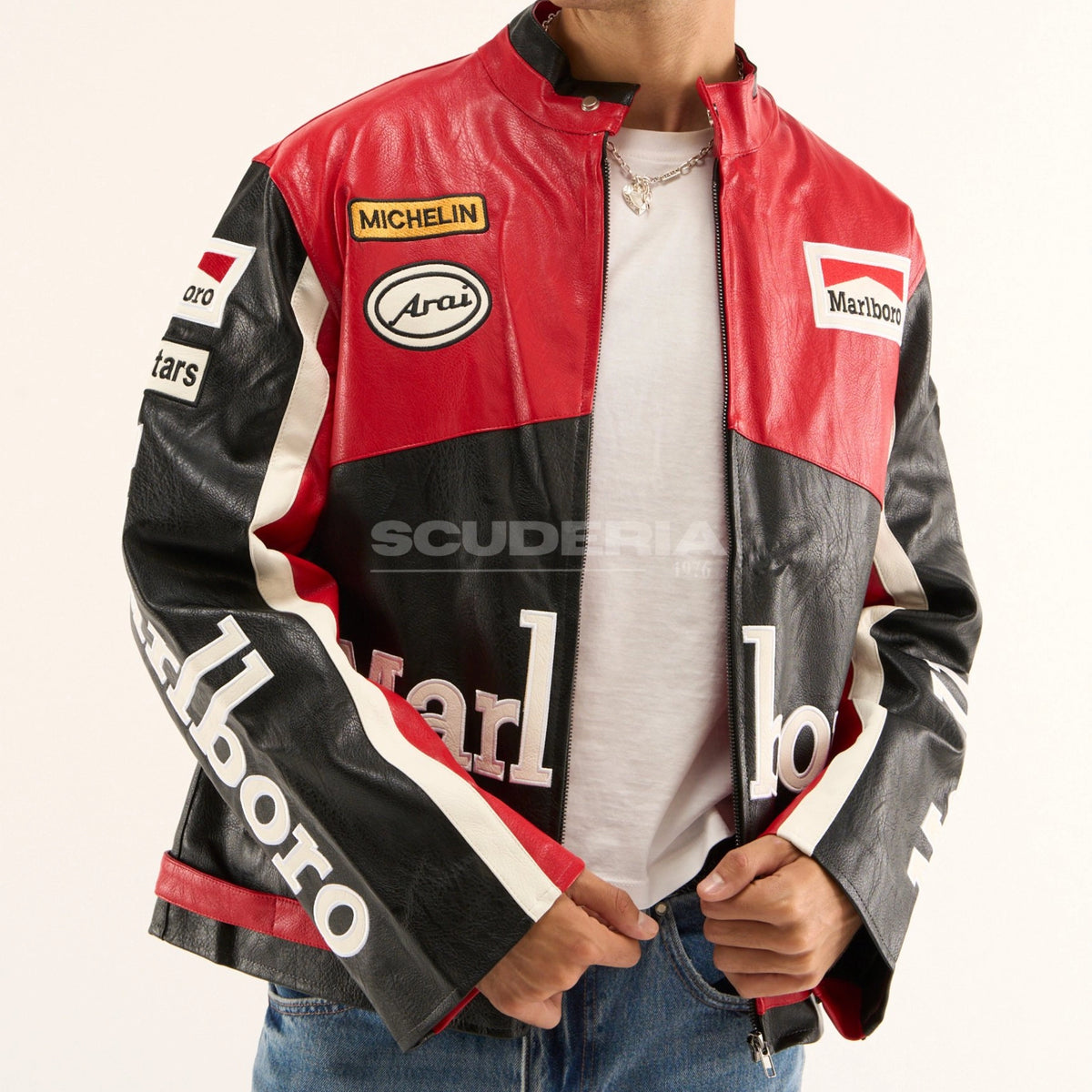 Marlboro Racing Leather Jacket - Black Edition